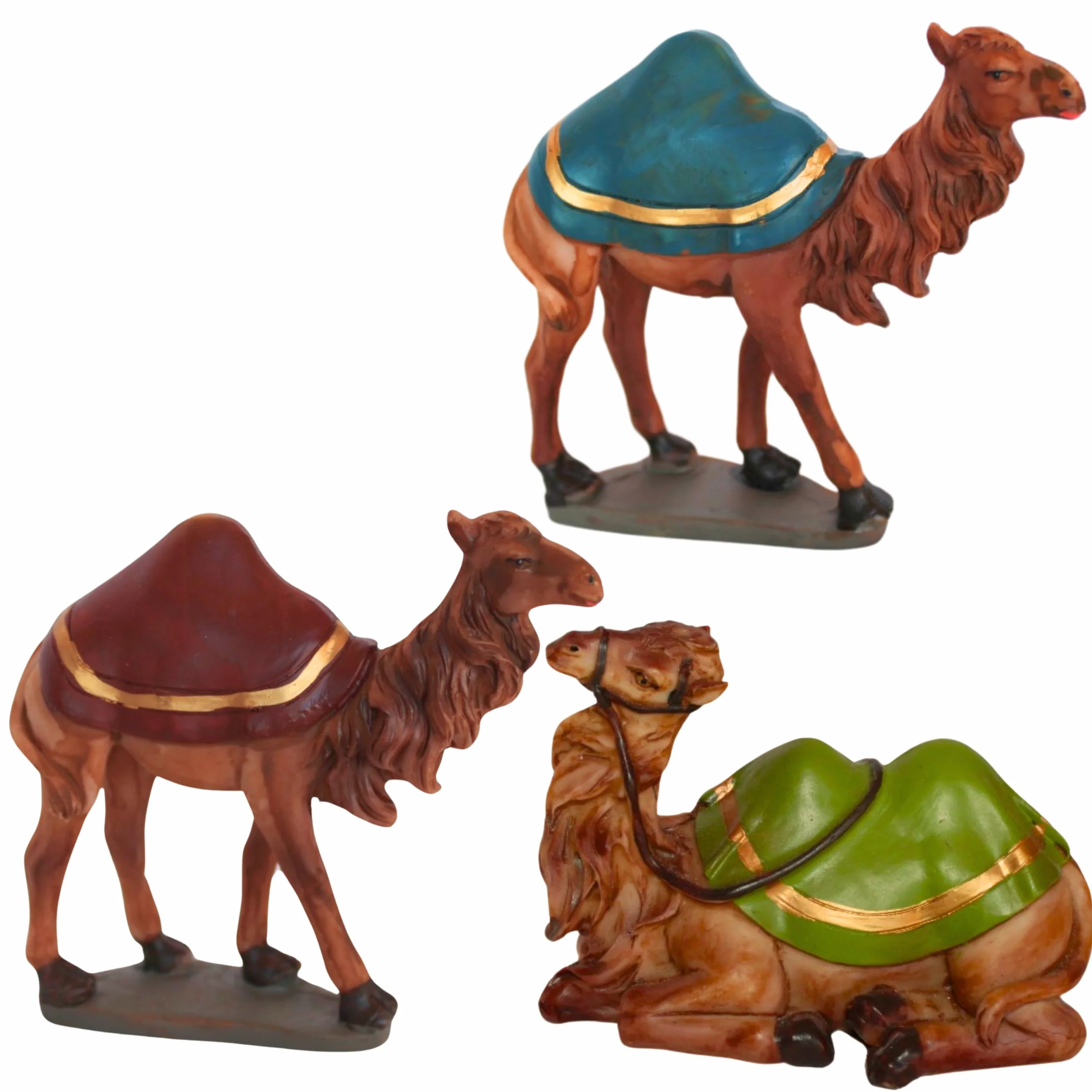 Figuras Reyes Magos Belén Camellos 14 cm 3 Reyes Magos Portal Navidad