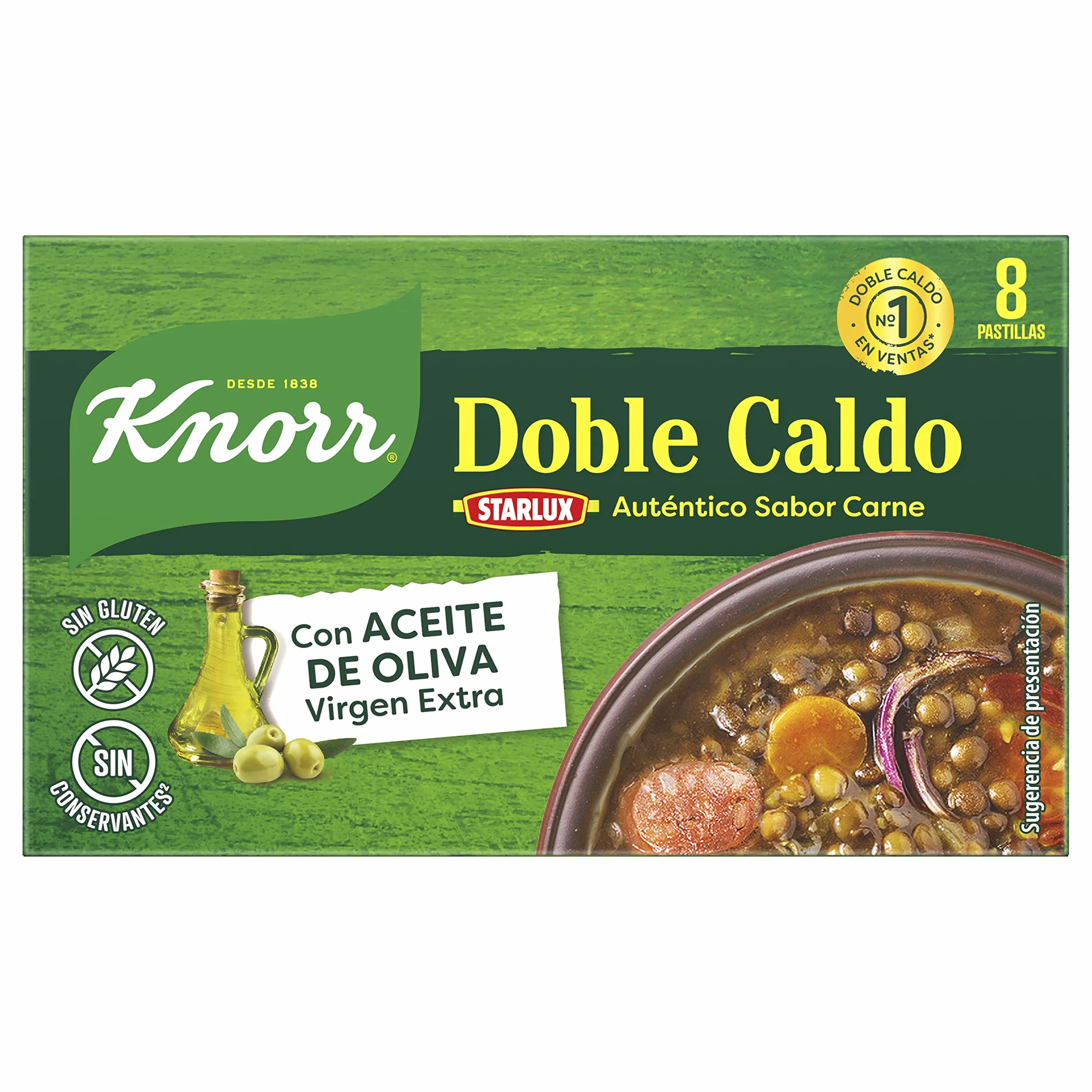 Knorr Doble Caldo en Pastilla Carne 8 pastillas