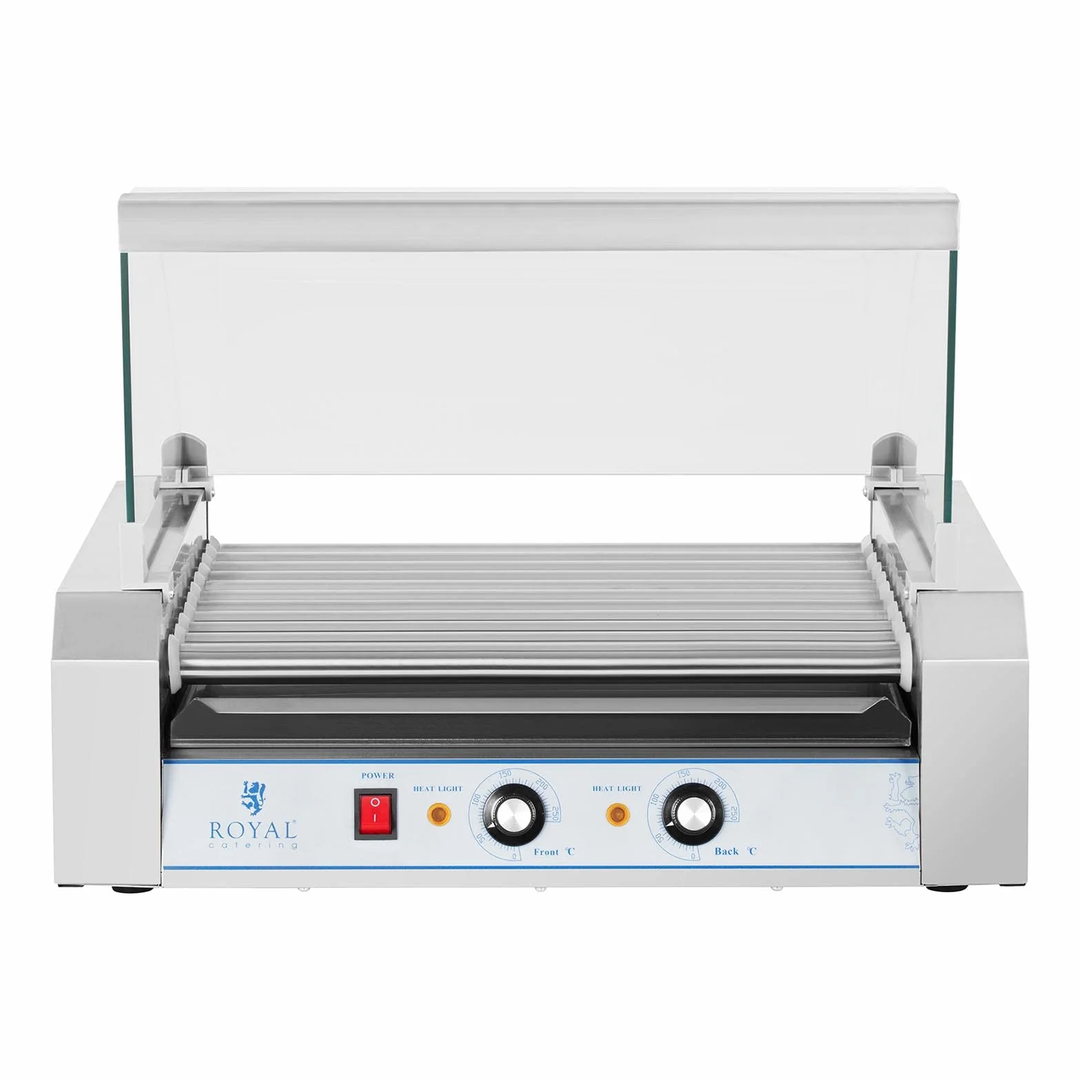 Royal Catering RCHG-11E Asador de perritos calientes 11 Rodillos 1850W 230 V Acero inox