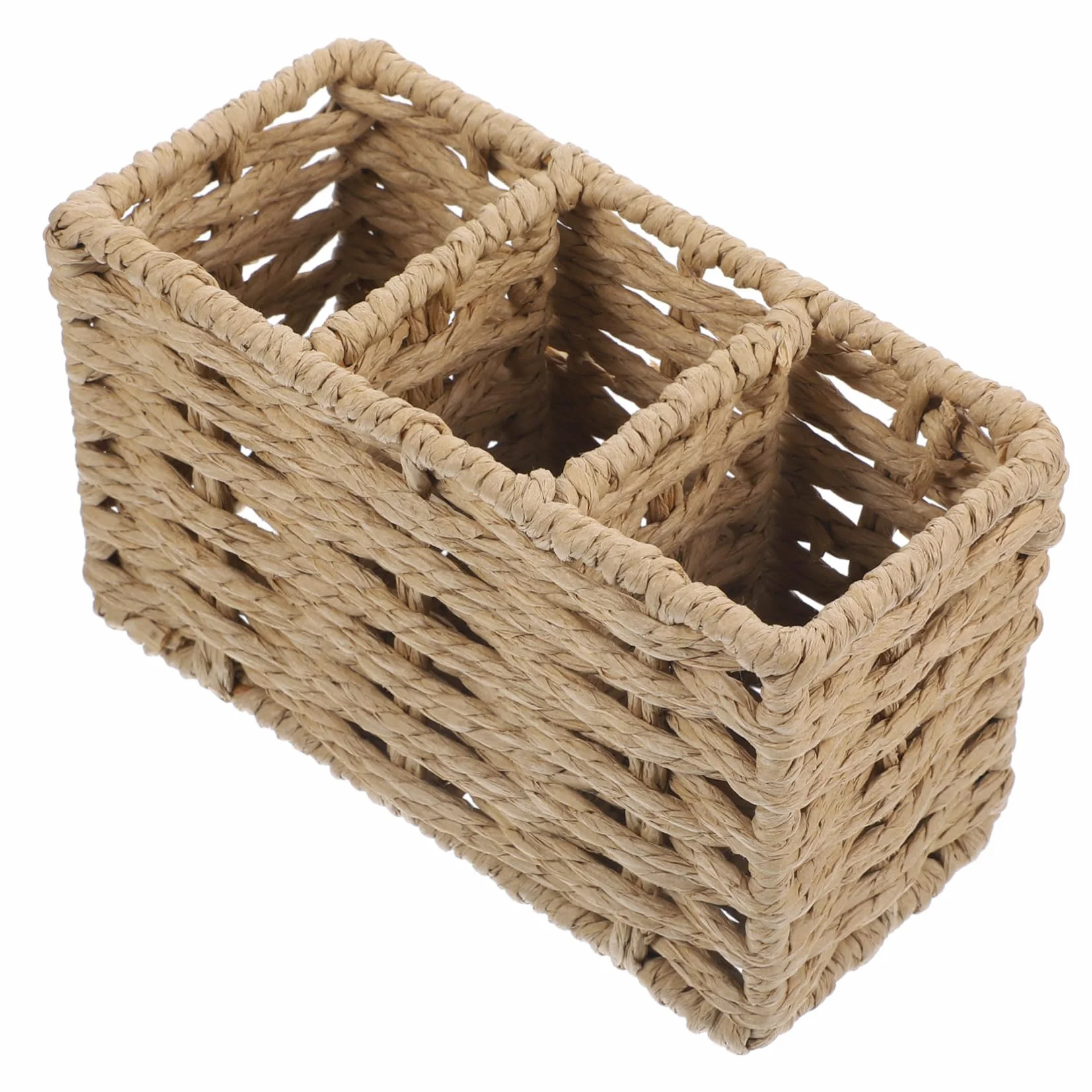 Cabilock Soporte para Cubiertos Multifunción de Papel Trenzado Beige, Organizador Compacto para Utensilios de Cocina, Porta Cubiertos Ligero para Mesas y Encimeras, Adecuado para Hogar