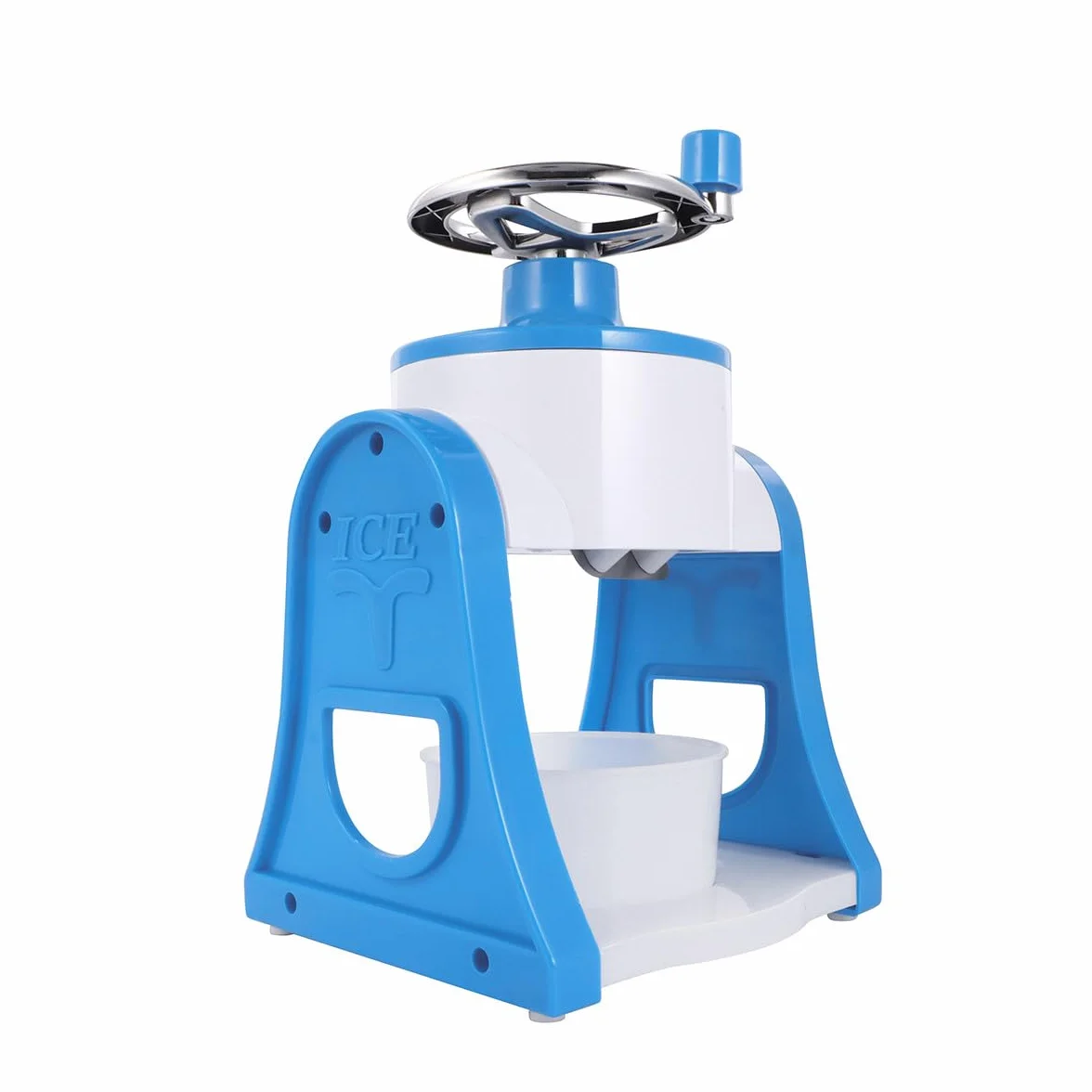 CALLARON Trituradora de Hielo Manual Azul para Casa, Mini Máquina para Hacer Granizados y Hielo Raspado, Desmontable y Fácil de Limpiar, Adecuado para Bebidas y Batidos de Verano