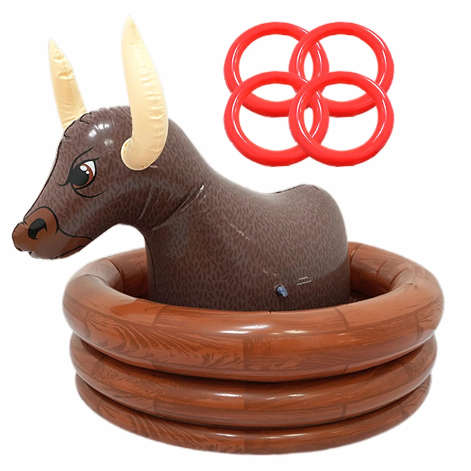 Enfriador inflable flotante: contenedor de cerveza en forma de toros, soporte de bebidas, accesorio para fiestas | Summer Pool Beach Picnic Cumpleaños Buffet Buffet Oktoberfest Suministros de fiesta