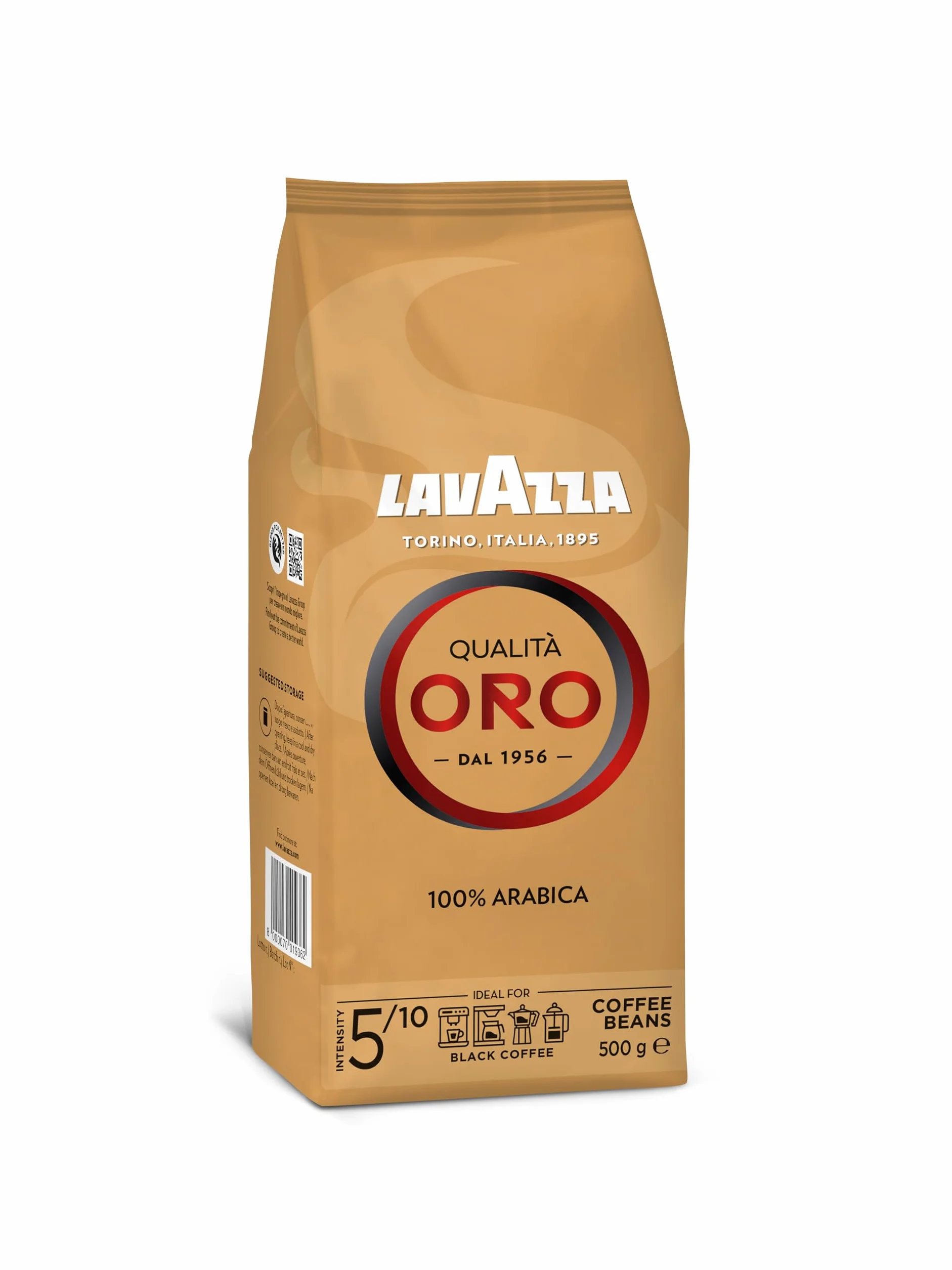 Lavazza Qualità Oro Café en Grano 100% Arábica Intensidad 5 Tueste Medio 500 g