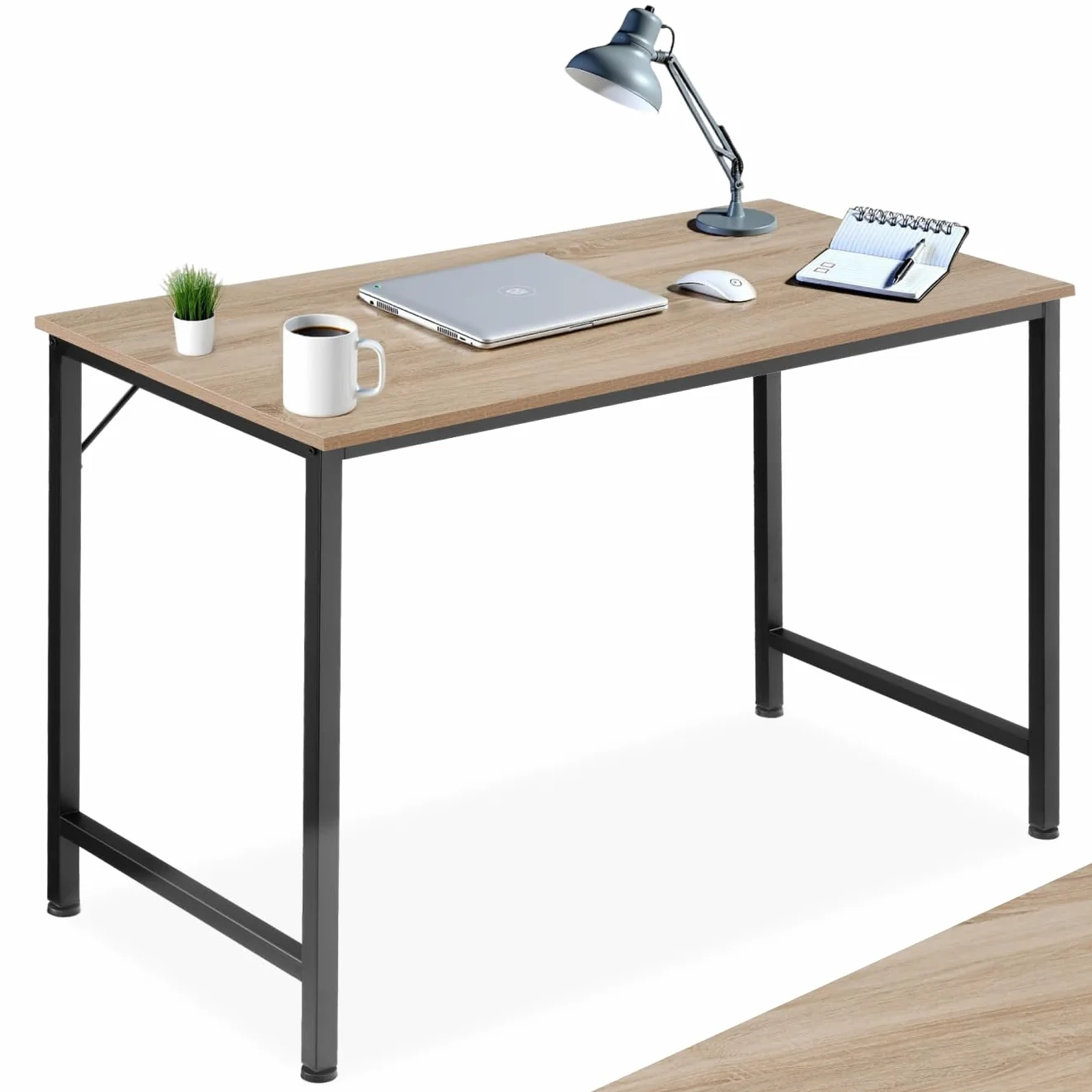Tectake Mesa Escritorio de Madera Roble Sonoma Industrial 60x120x75.5 cm Oficina