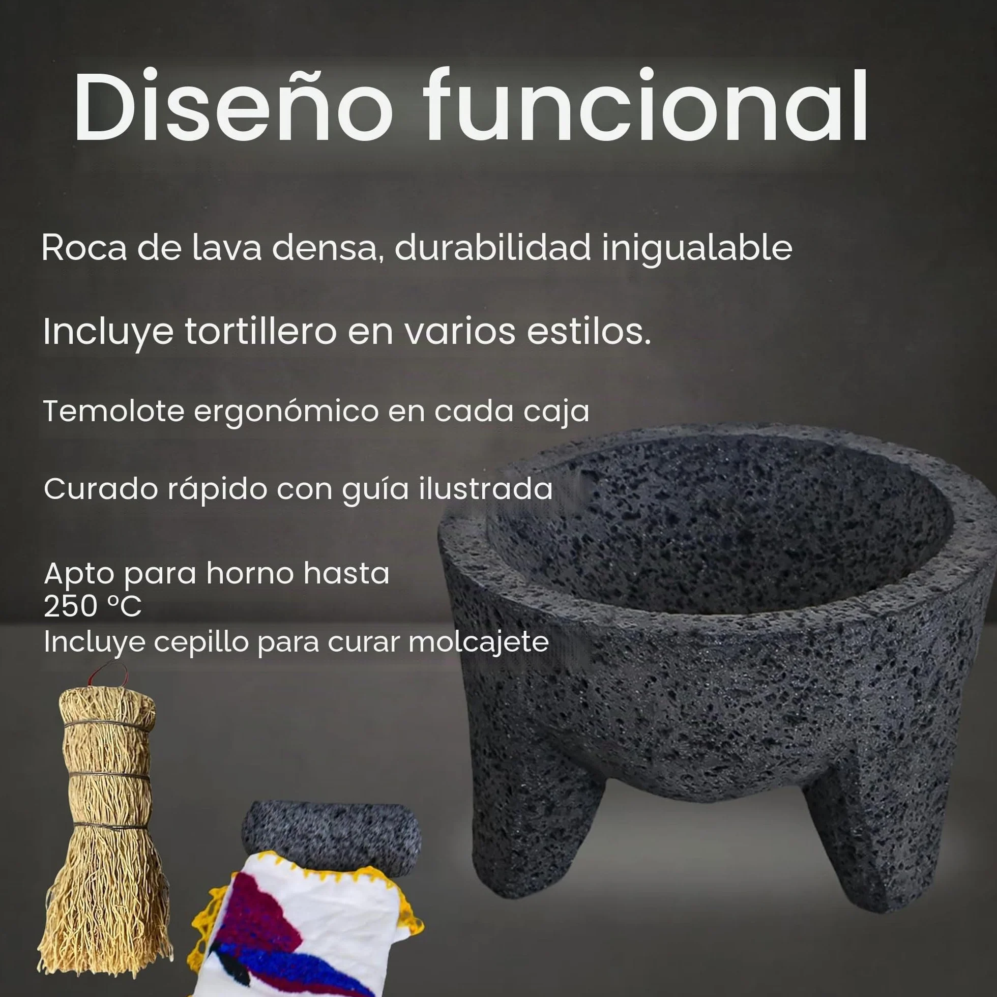 El cuenco original Molcajete Mexicano hecho a mano de auténtica roca de lava en México, molcajete de piedra volcánica, mortero volcánico mexicano, auténtica roca de lava