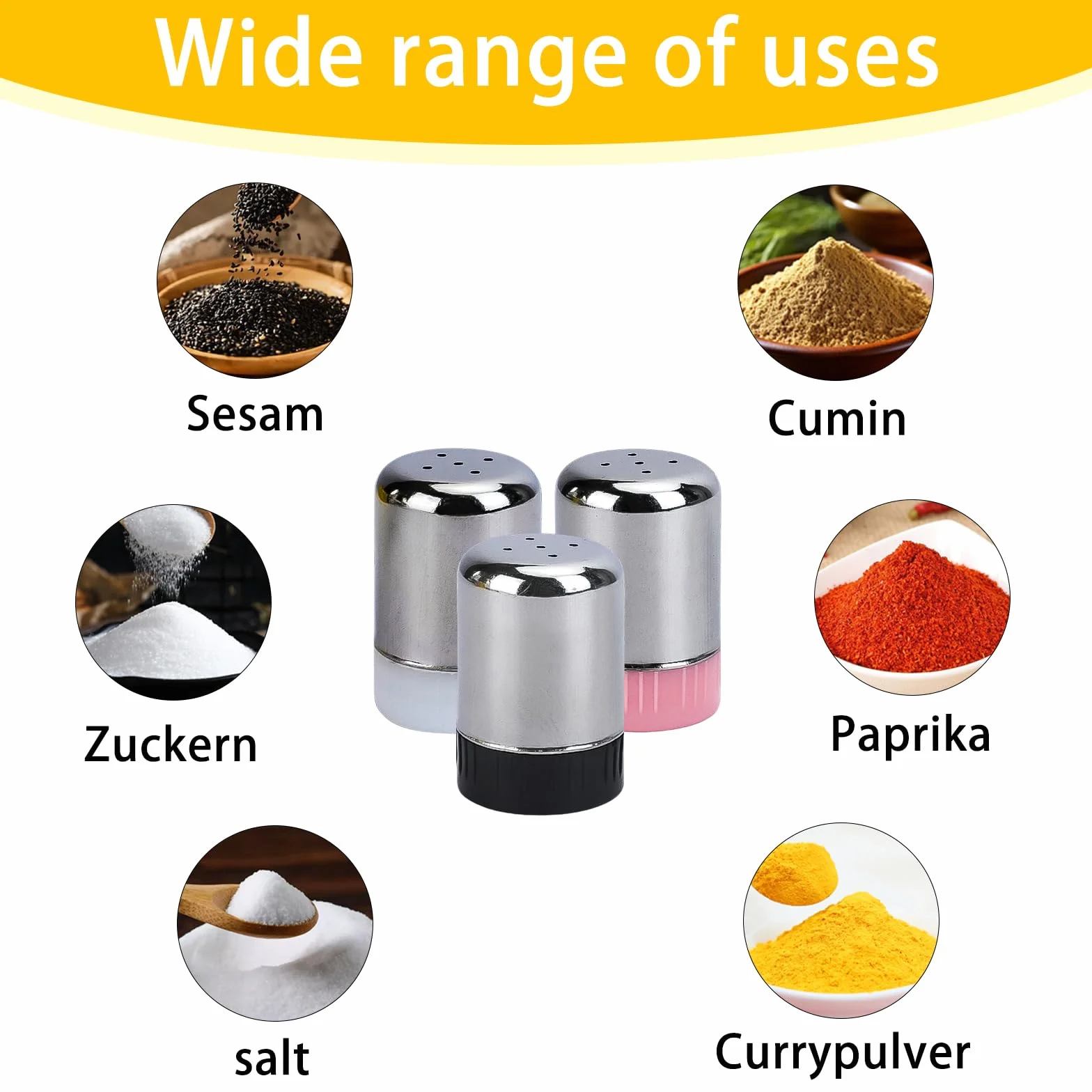 WRENYZK 3 unidades mini salero pequeño con tapa para viajes, acero inoxidable salero y pimentero pequeño con 5 agujeros para restaurantes, viajes, camping, bento box y barbacoa al aire libre