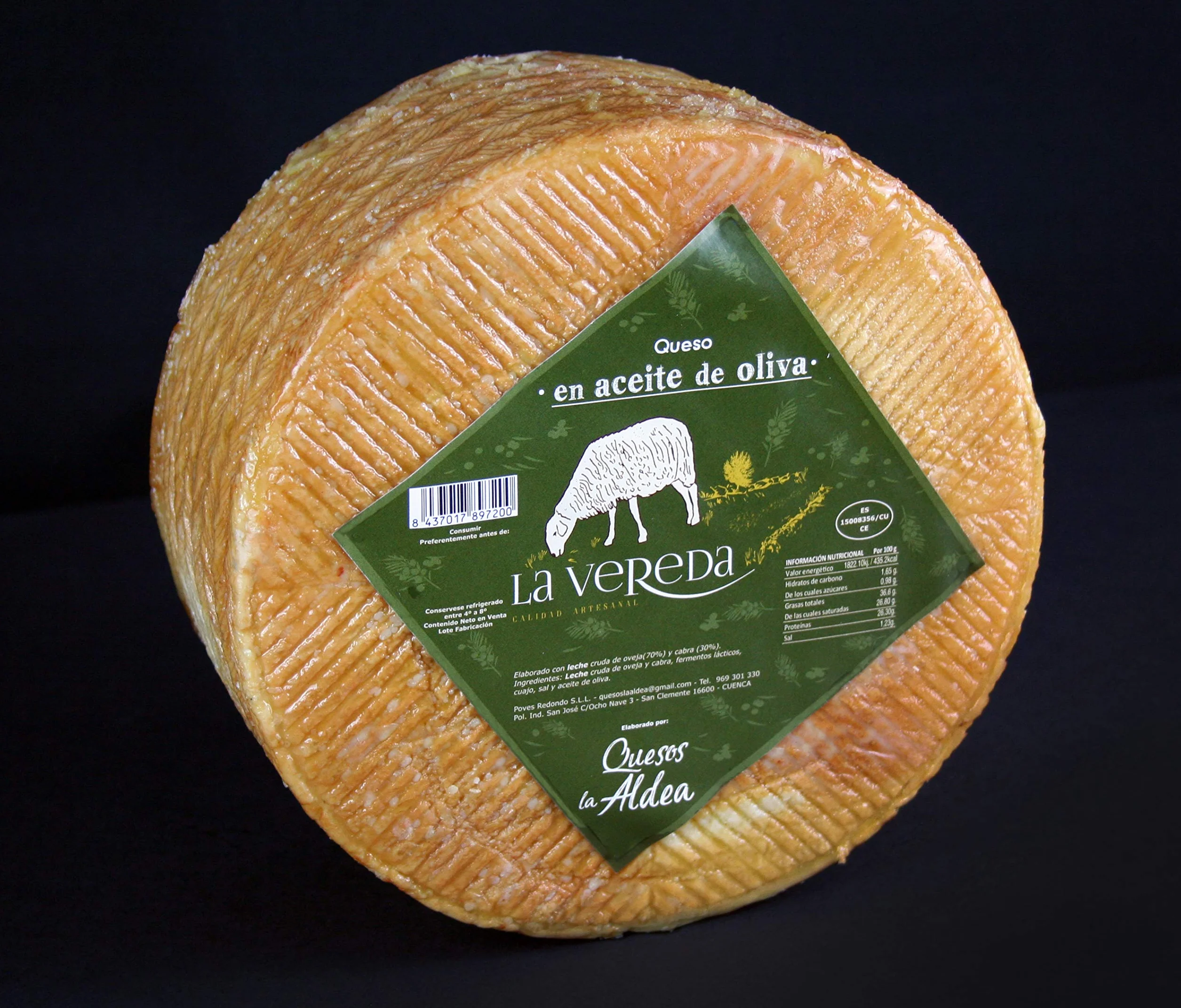 QUESOS LA ALDEA Queso Artesano de Oveja y Cabra Curado en Aceite de Oliva 0,75 kg