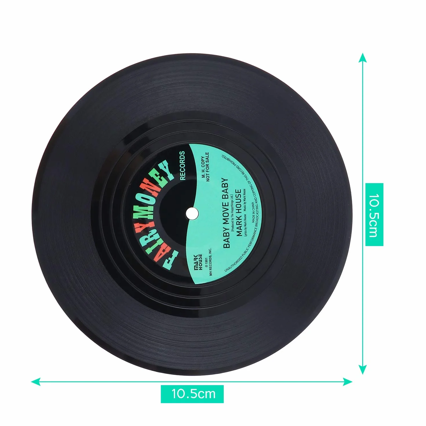 Coolty 6 Piezas Posavasos de Vinilo Retro Antideslizante Aislante Redonda