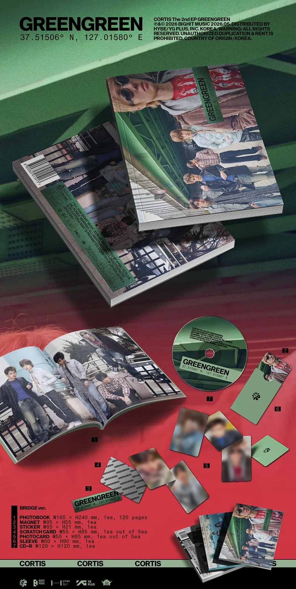 CORTIS GREENGREEN [Photobook Ver.] El 2º álbum EP (BRIDGE ver.)