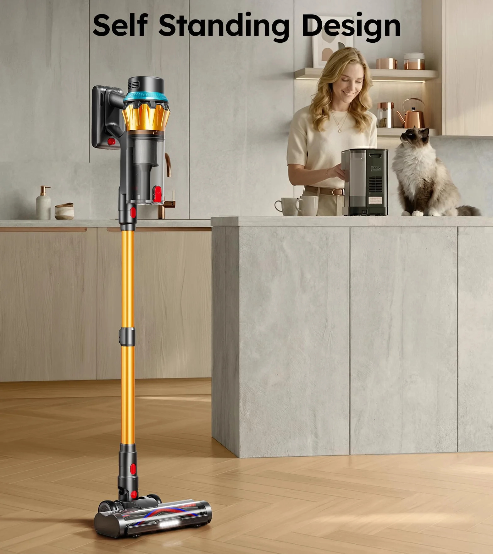 Aspiradora inalámbrica, 650 W, 55 kPa, 70 minutos de autonomía, aspiradora de mano inalámbrica, aspiradora inalámbrica con base de apoyo, aspiradoras para el hogar, pelo de mascotas y alfombras