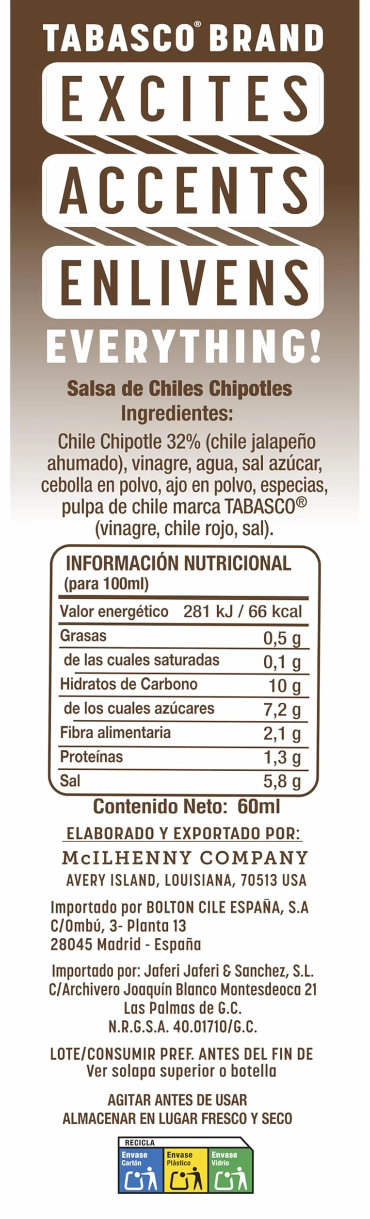 Tabasco Chipotle Salsa Picante 60 ml