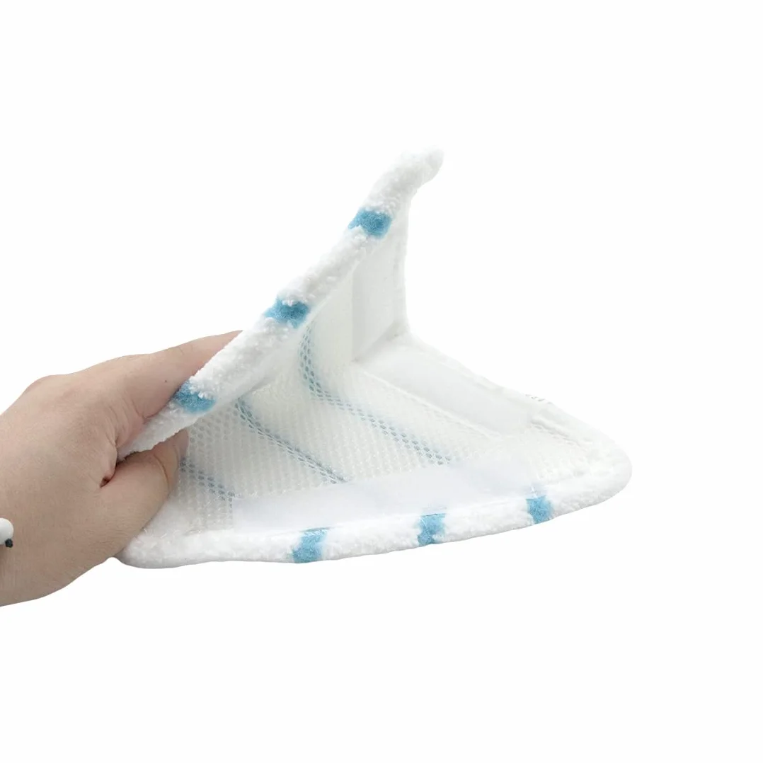 Accesorios para la limpieza vapor, Juego 3 piezas microfibra de almohadillas de repuesto de escoba de vapor con paños de repuesto triangulares Almohadillas de fregona de escoba (blanco)