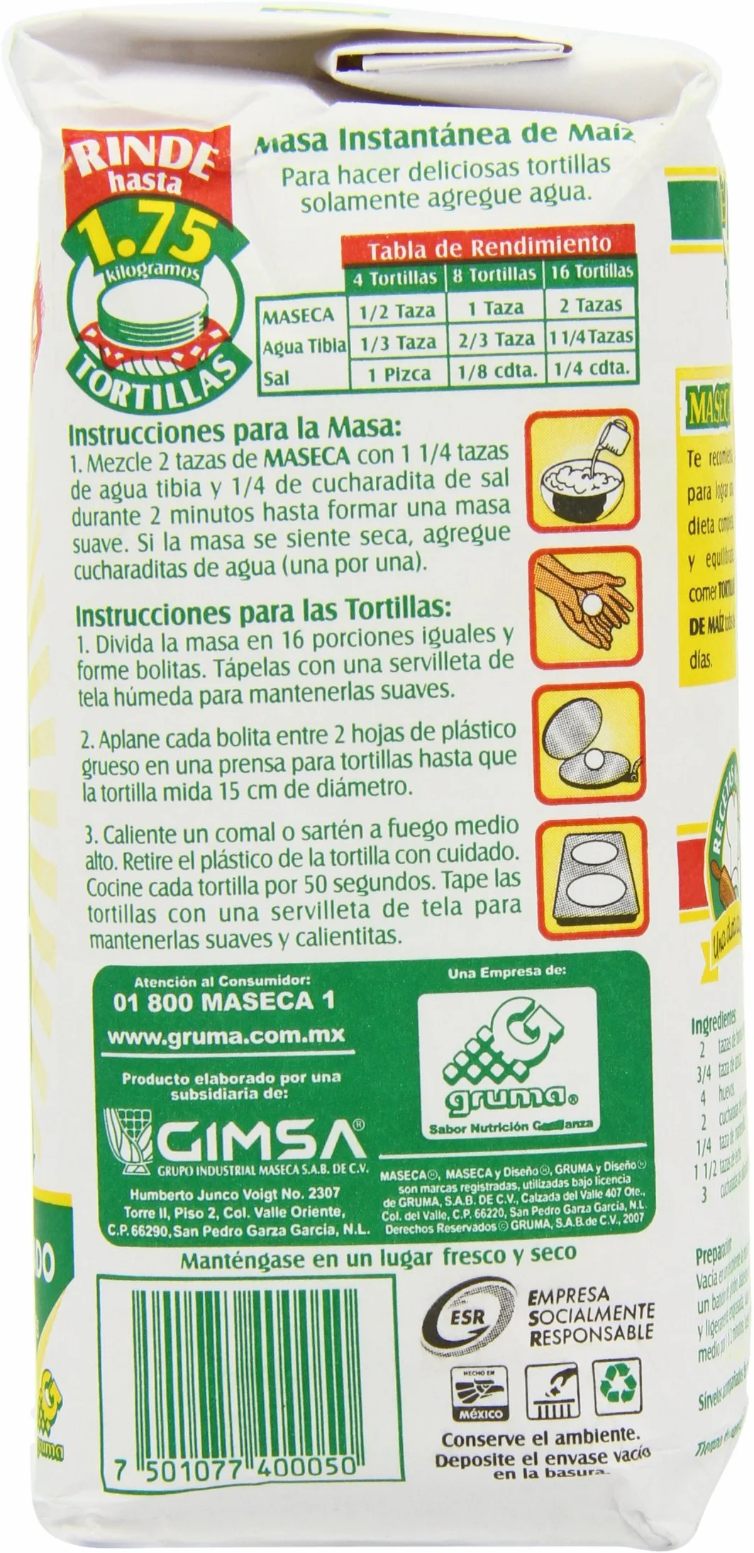 Maseca Corn Flour 1 Kg Pack of 2 White