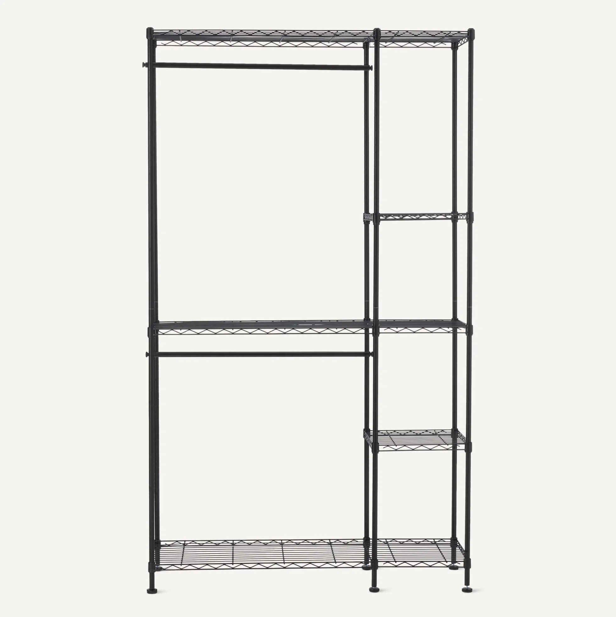 Amazon Basics Metalen opbergorganizer hangrek kledingkast met planken Negro 114 x 36 x 193 cm
