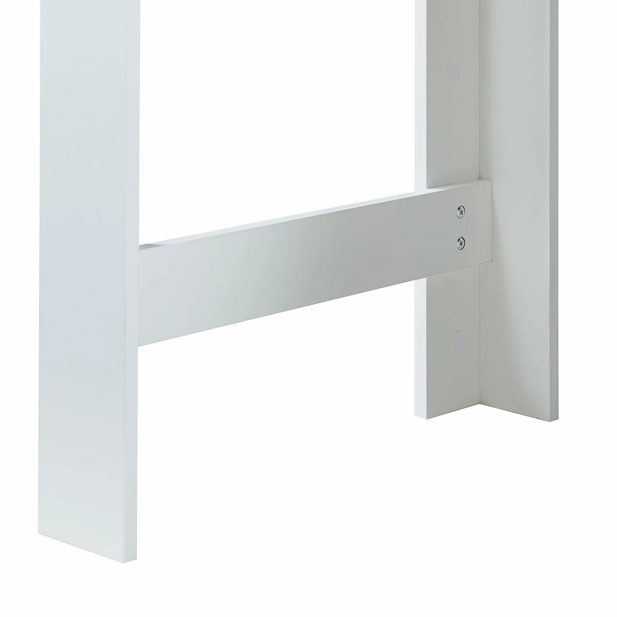 [en.casa] Mesa Alta Cocina Danderyd Mesa de Bar Moderna con 3 Estantes Laterales para Comedor Oficina en Casa Aglomerado 120 x 60 x 106 cm - Blanco/Efecto Roble
