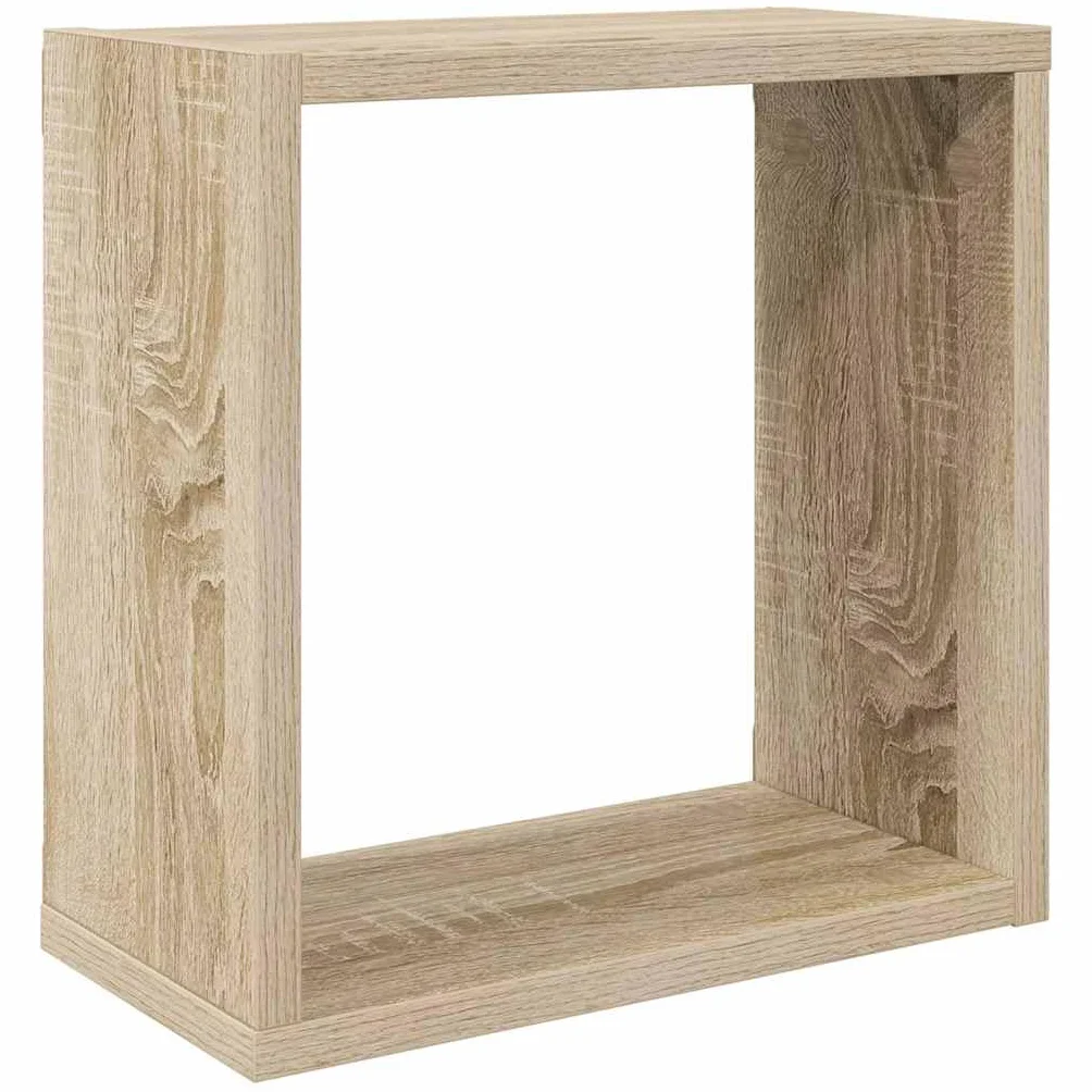 Estantes Cubo de Pared Roble Sonoma 30x15x30 cm 4 Unidades Marrón