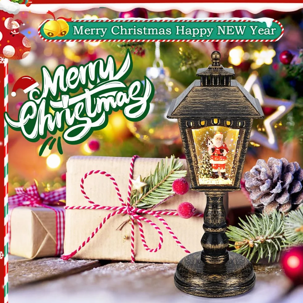 Linterna Navidad Globo de Nieve con Música Farolillo Musical Luz Noche Decoración Fiesta Regalo