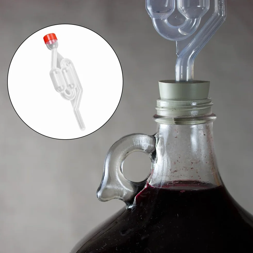 Tubo de Fermentación Airlock, Airlock para Fermentación, Válvula de Bloqueo de Aire Transparente para Elaboración de Cerveza, Vino, y Encurtidos, 3pcs
