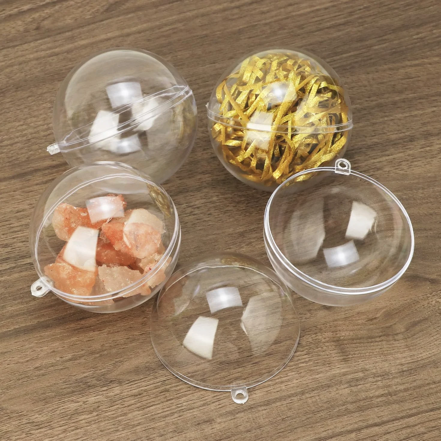 Bolas de Navidad Transparentes Ø8cm Plástico 20 Unidades QWORK