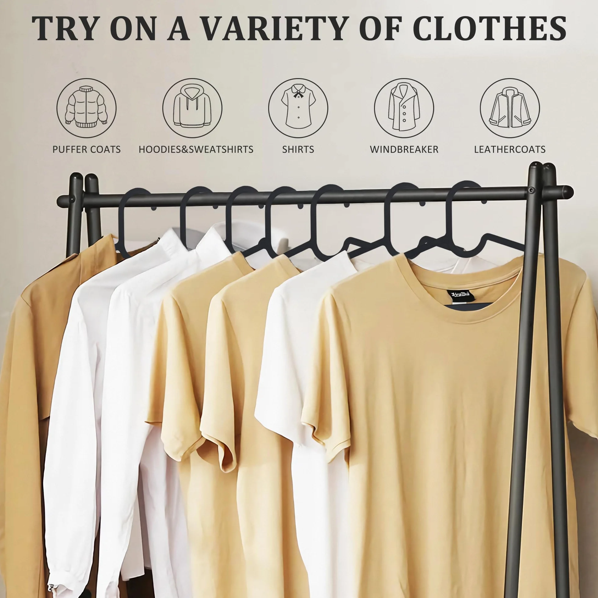 Perchas de plástico para Ropa Adulto Resistentes Pack 20 Negras