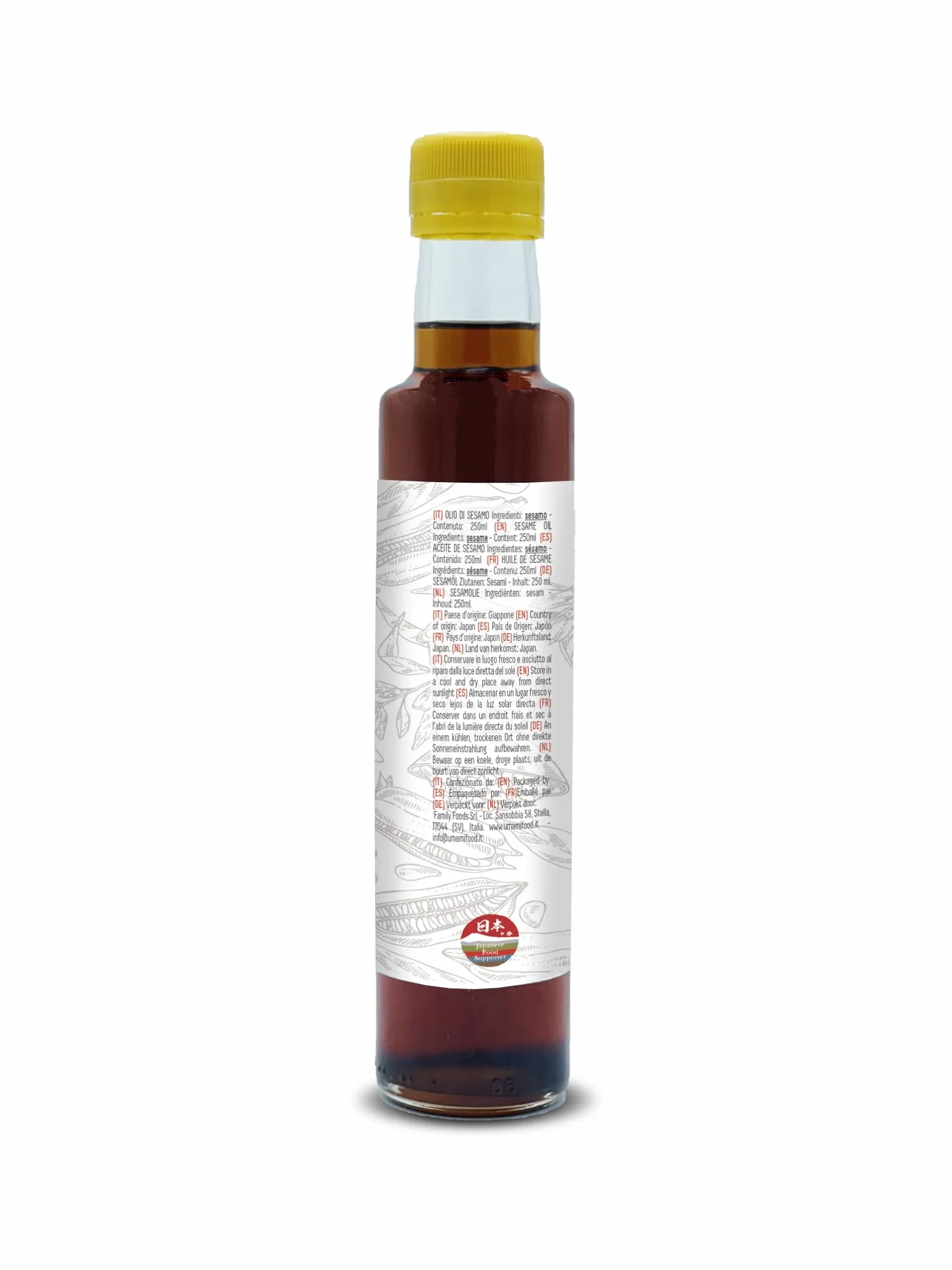 Umami Aceite de Sésamo Tostado 250ml 100% Puro Natural Producido en Japón para Wok Ramen Sushi Ensaladas