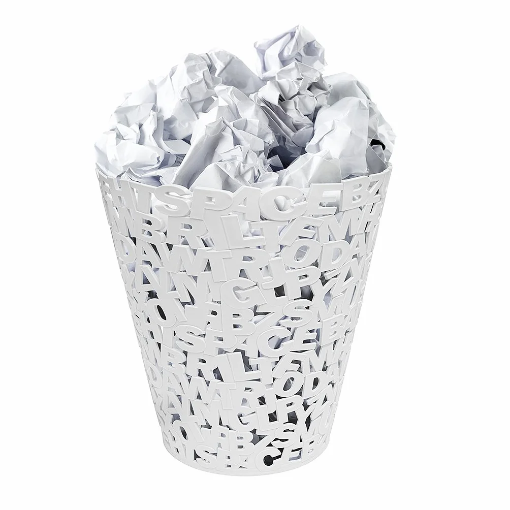 Balvi Papelera Letters Color Blanco Plástico 30cm