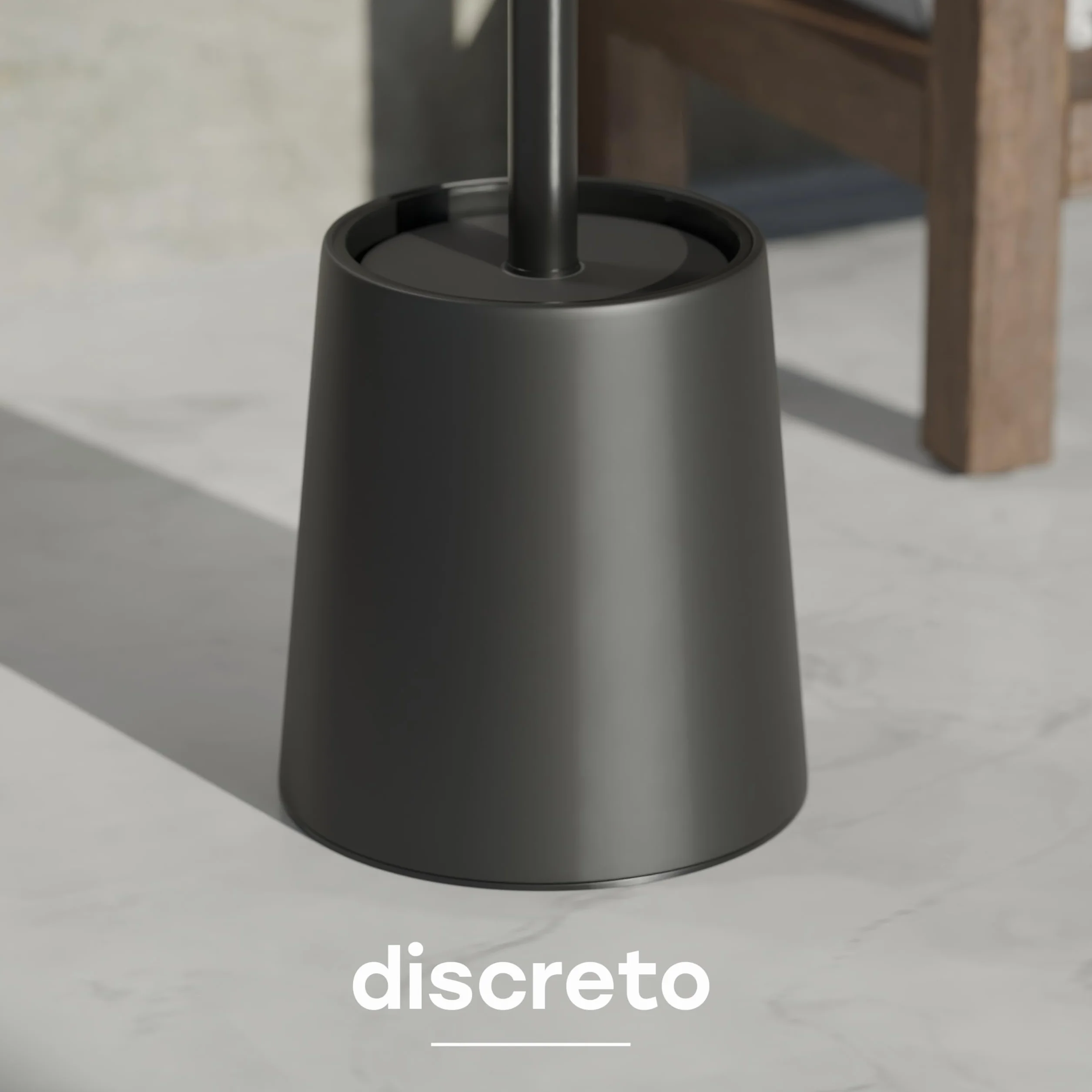 SAVEGA – Escobilla WC Silicona Negra con Soporte de Acero y Tapa – Cepillo Inodoro Higiénico para Baño Moderno
