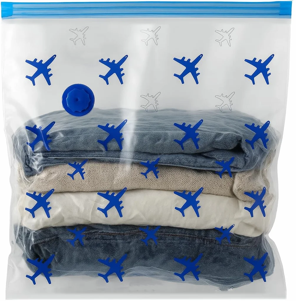 Lavatelli Juego de 2 bolsas de viaje al vacío 40x45 cm compatibles mochila Ryanair 40x30x20 equipaje de mano válvula universal reutilizables