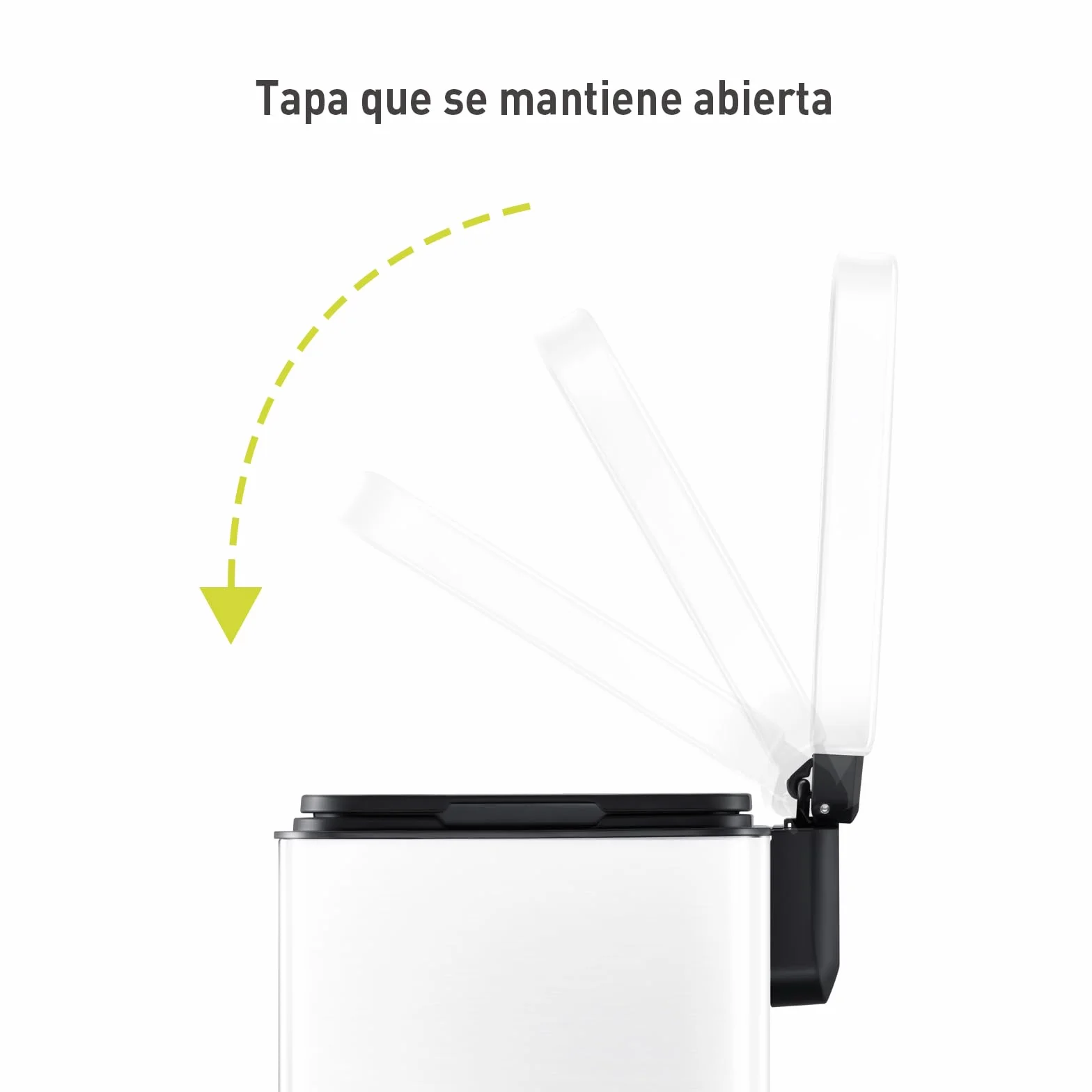 EKO Madison Cubo de Basura de Cocina de 50 l, con Pedal y Tapa con Cierre Suave, Acero Inoxidable Blanco Mate antihuellas, Cubo de Basura Moderno y Resistente, Grande
