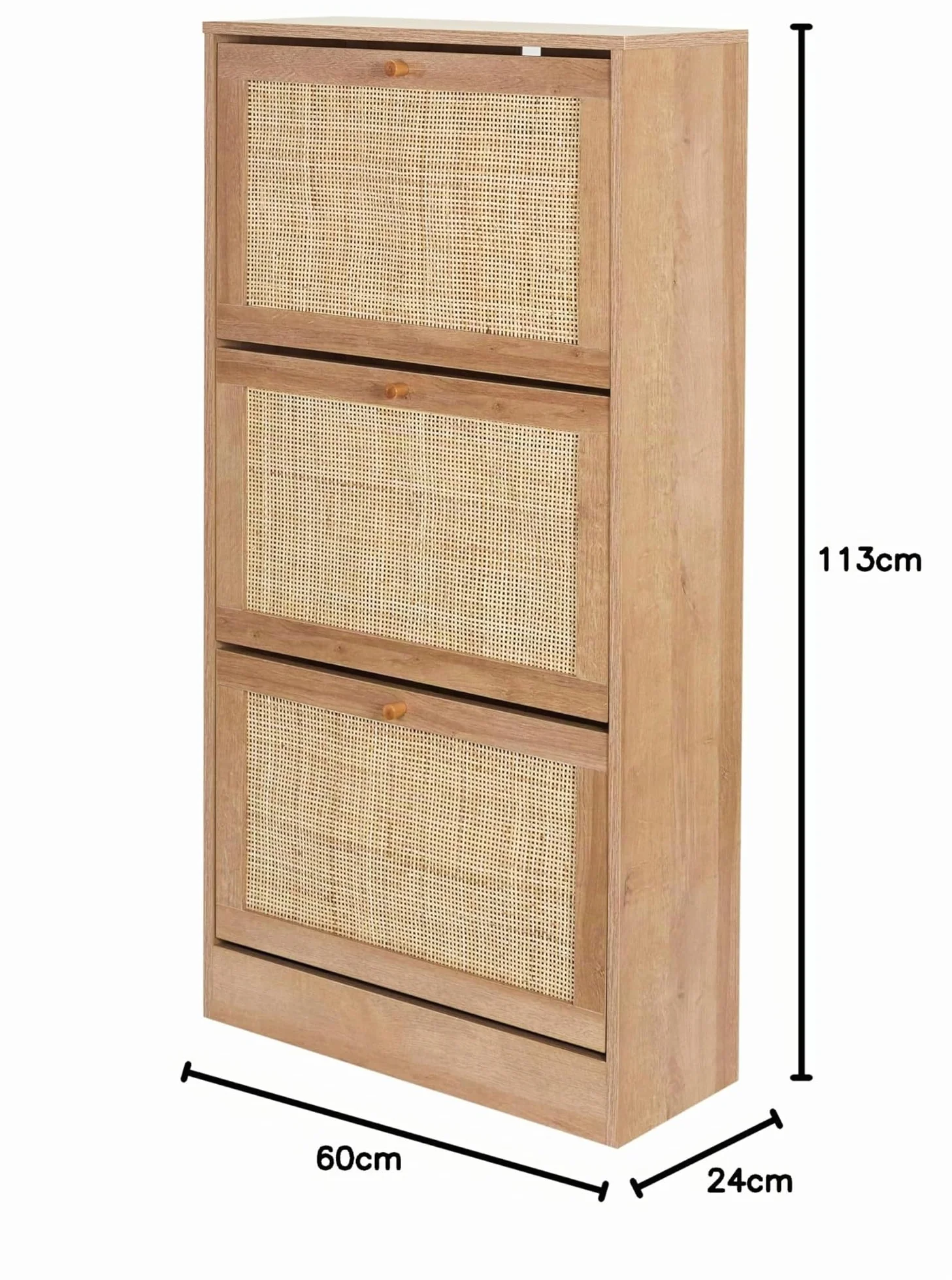 HOME DECO FACTORY - HD0207 Mueble Zapatero 3 Puertas de Madera - Diseñado para Almacenamiento Elegante - Diseño Moderno - Dimensiones 60 x 113 x 24 cm - Color Marrón