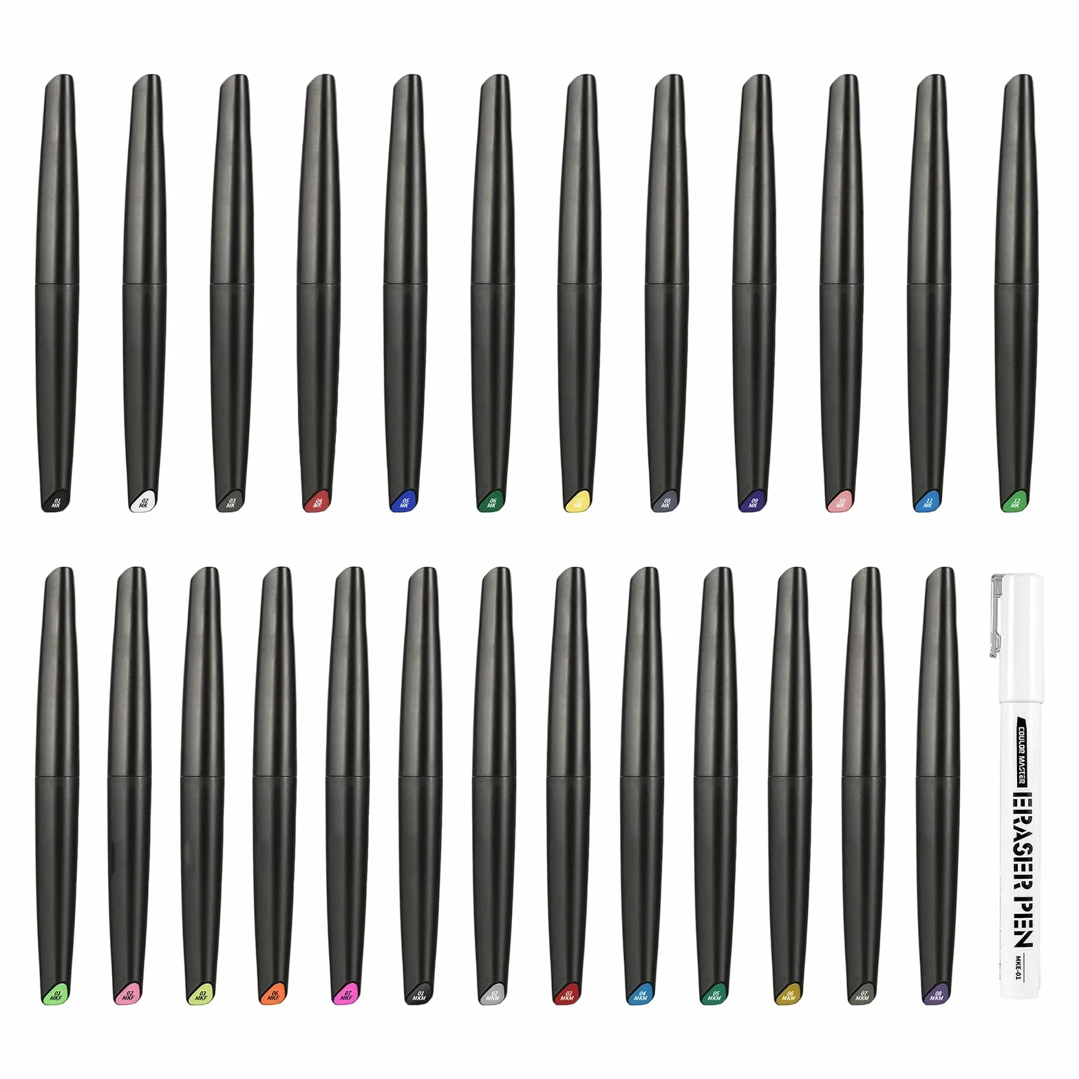 Juego de marcadores de pintura modelo armados de 25/26 colores para de polietileno ABS con lápices de pintura modelo fluorescentes metálicos y precisión de color básica