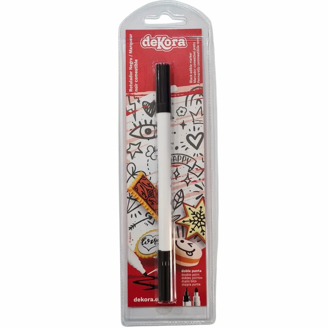 Rotulador Tinta Comestible Doble Punta Negro para Repostería Tartas Galletas Pasteles