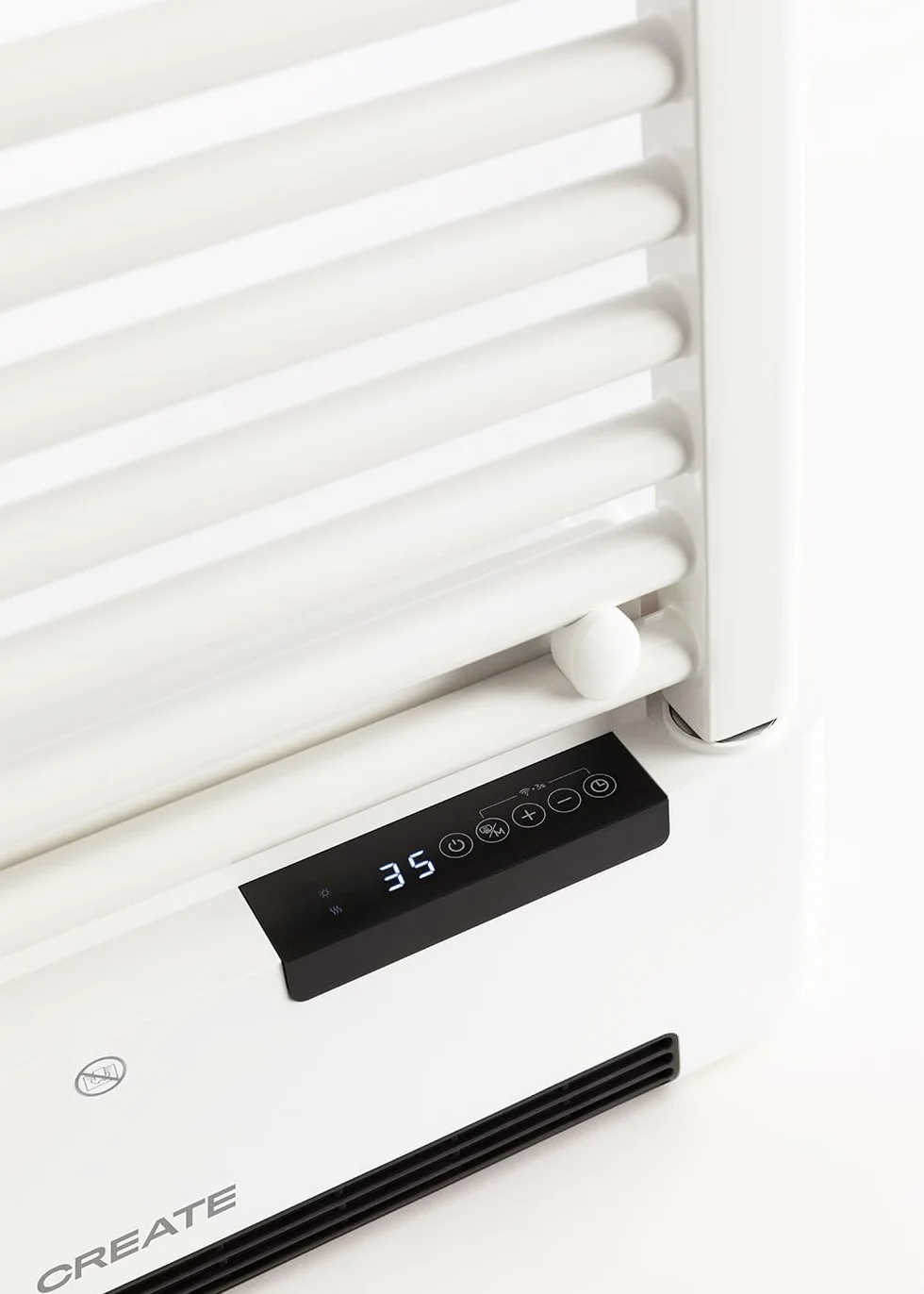 CREATE / Warm Towel Advance/Toallero eléctrico con Calefactor y WiFi Blanco / 51,5x11x115,5 cm/Control Desde la App, Pantalla LDC, 2 potencias, tecnología PTC, deteción Ventanas Abiertas, 1000W