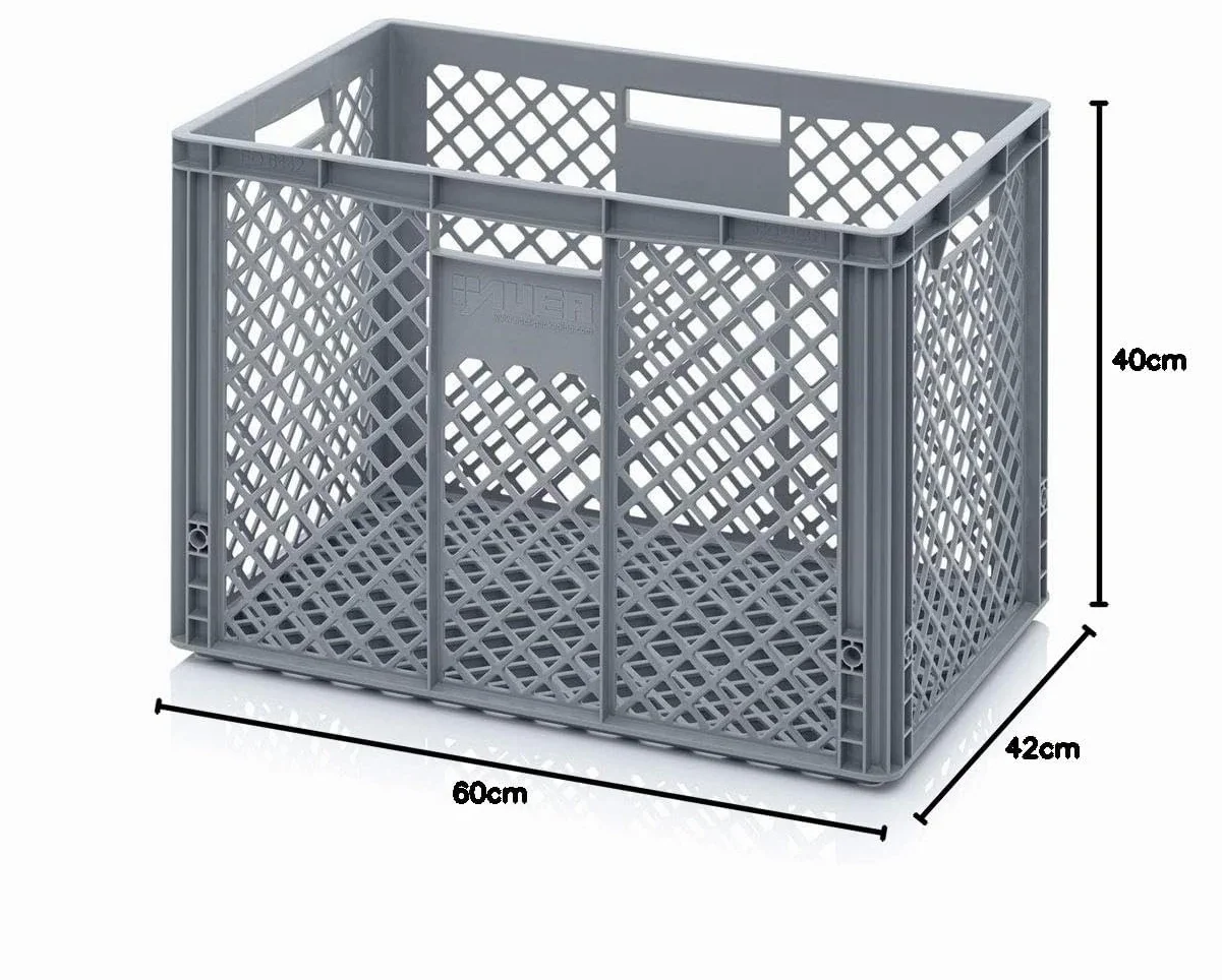 Auer Euro Contenedor perforado EO 64/42 Caja panadero 60 x 40 x 42 cm Eurobox 85 litros Caja de almacenamiento y transporte apilable cesta de alimentos caja de verduras catering caja de plástico