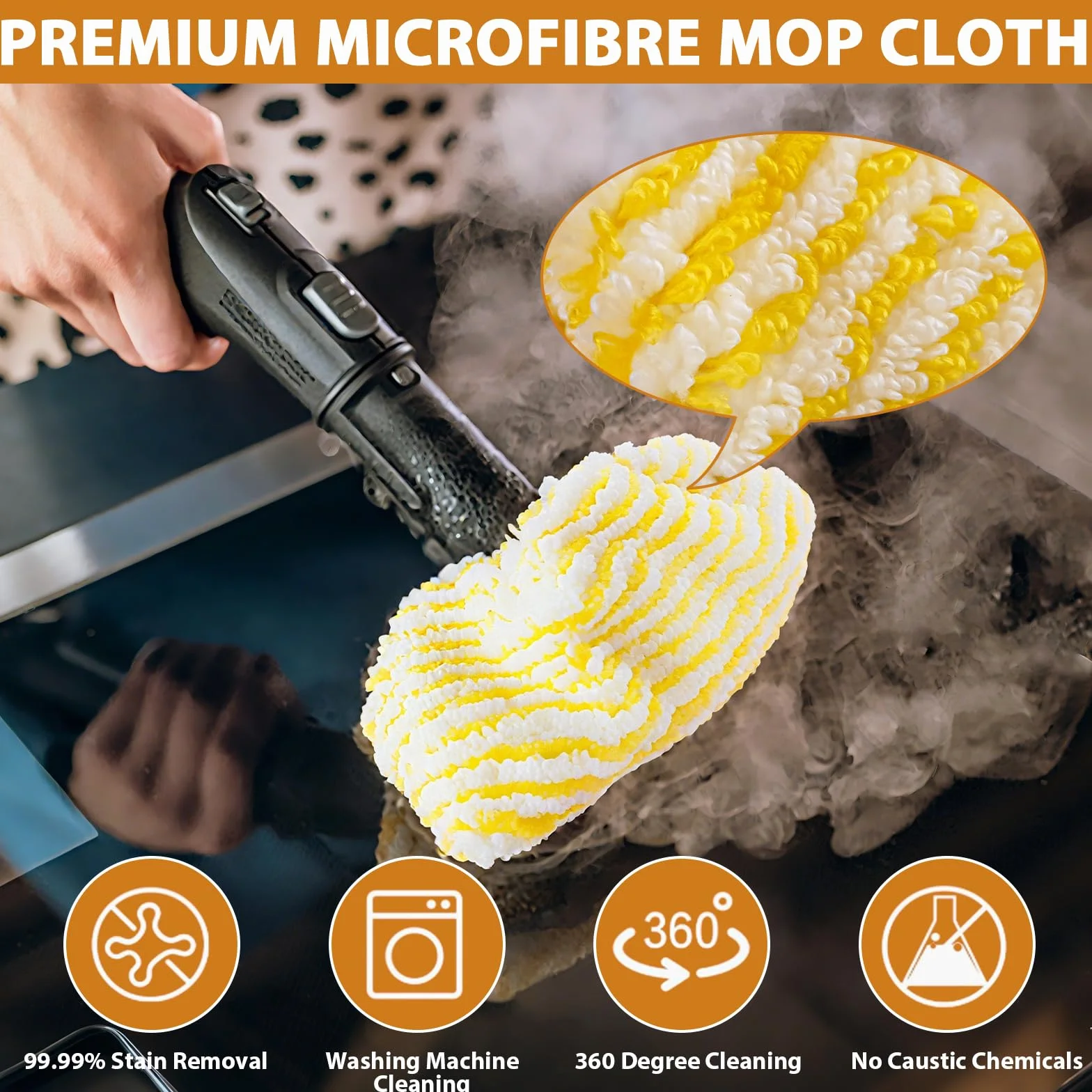 6 piezas Paños de repuesto de microfibra compatibles con Kärcher EasyFix SC 2, SC 3, SC 4, SC 5 Limpiador a Vapor, Paños de microfibra para limpiadoras a vapor, Juego de accesorios para mopas
