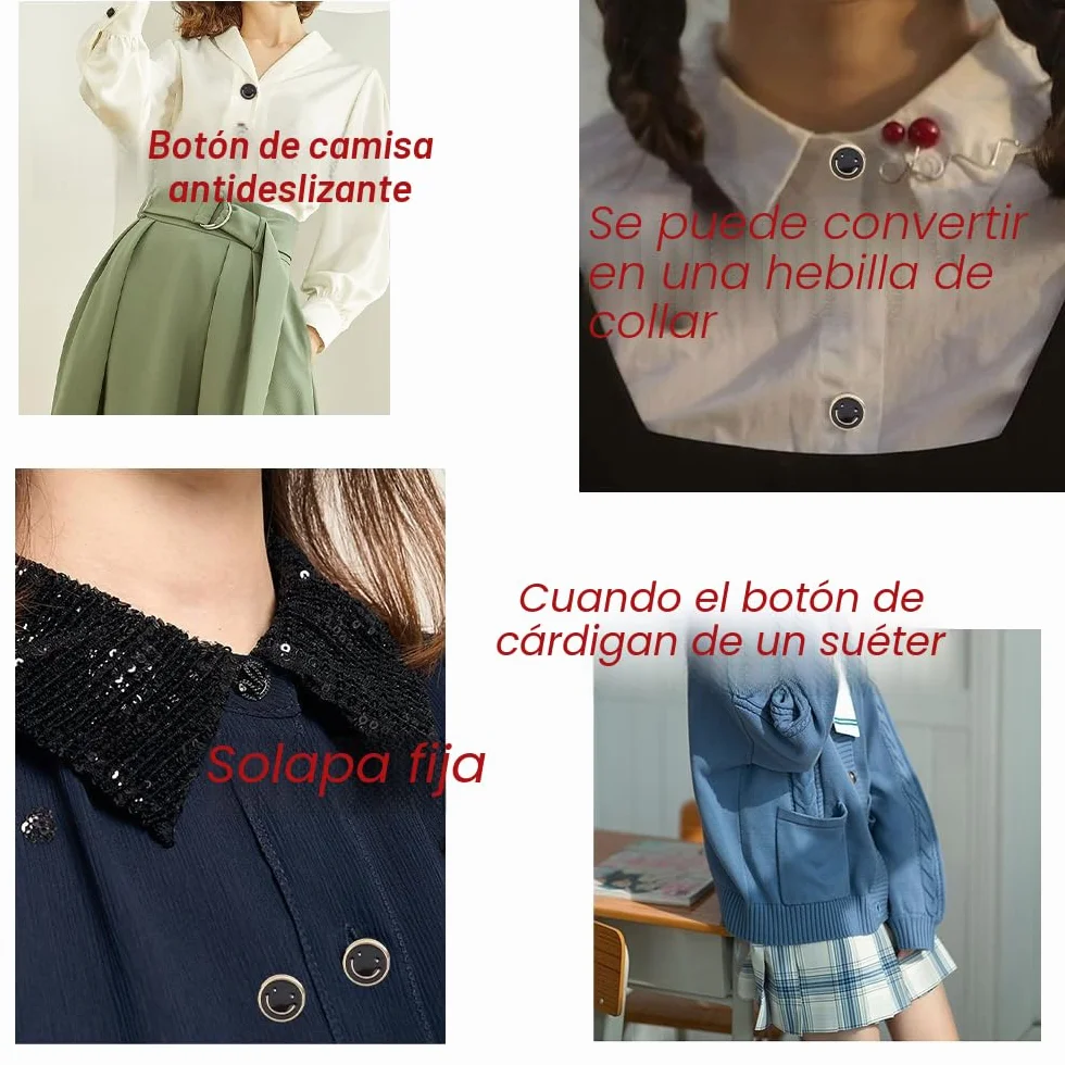 Botones de Broche de Camisa, 20 Piezas Mujer Camisa Broche Botones, Botones de Camisa Invisibles, Pines de Botón sin Coser, para Camisa, Ropa, Decoración de Sombreros