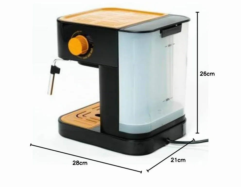 ECODE® Cafetera Express con 20 Bares de Presión y 1050 W, Vaporizador, Deposito de 1.6L, Calientatazas, Panel Táctil, Brazo Doble Salida, Dosificador con Prensador, Mono/Doble dosis - Forte Touch