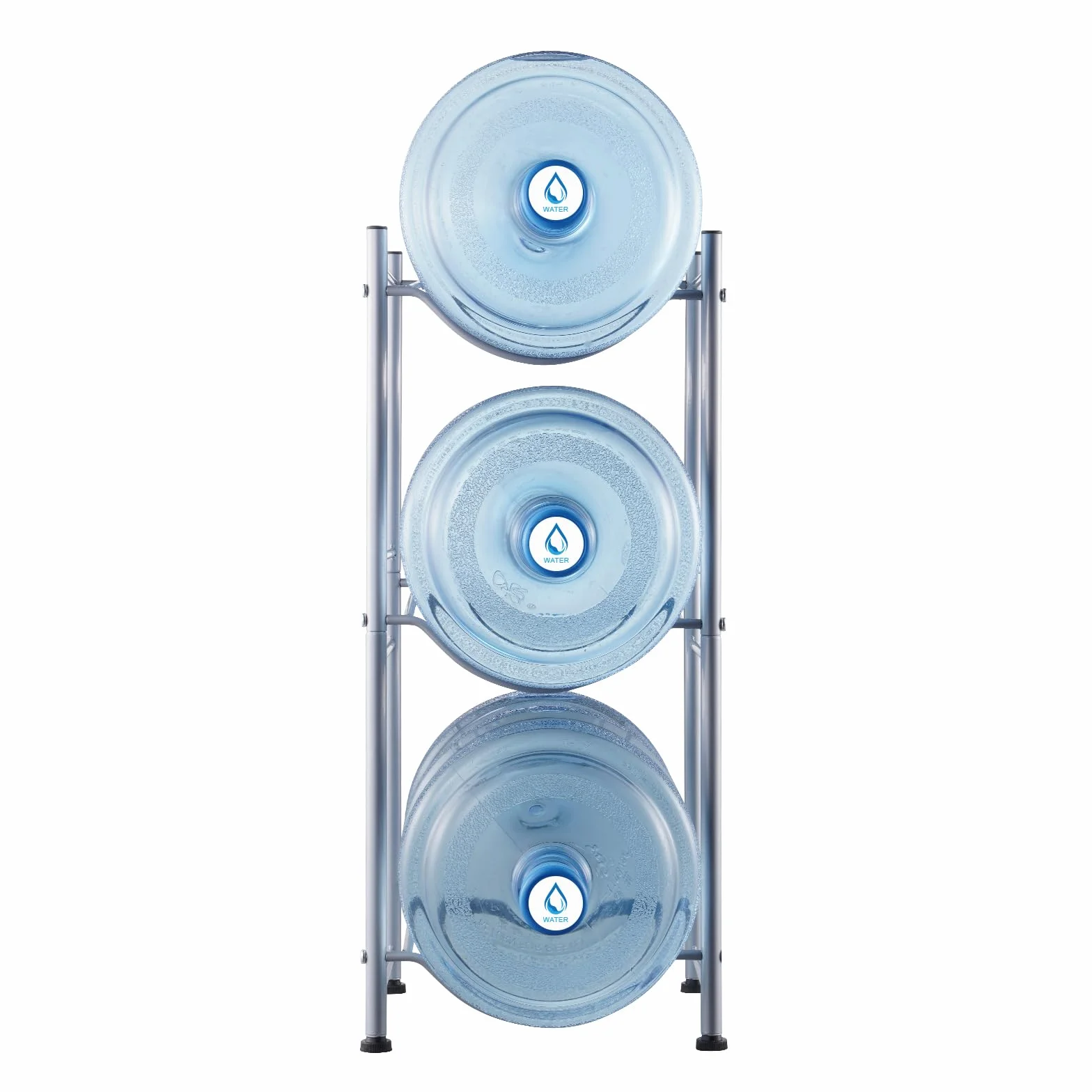 VEVOR Soporte para Jarra de Agua 3 Niveles Estante para Botellas de Agua 332x330x746 mm Soporte para 3 Botellas Estante para Jarras de Agua Resistente para Cocina, Oficina, Sala de Estar, Plateado