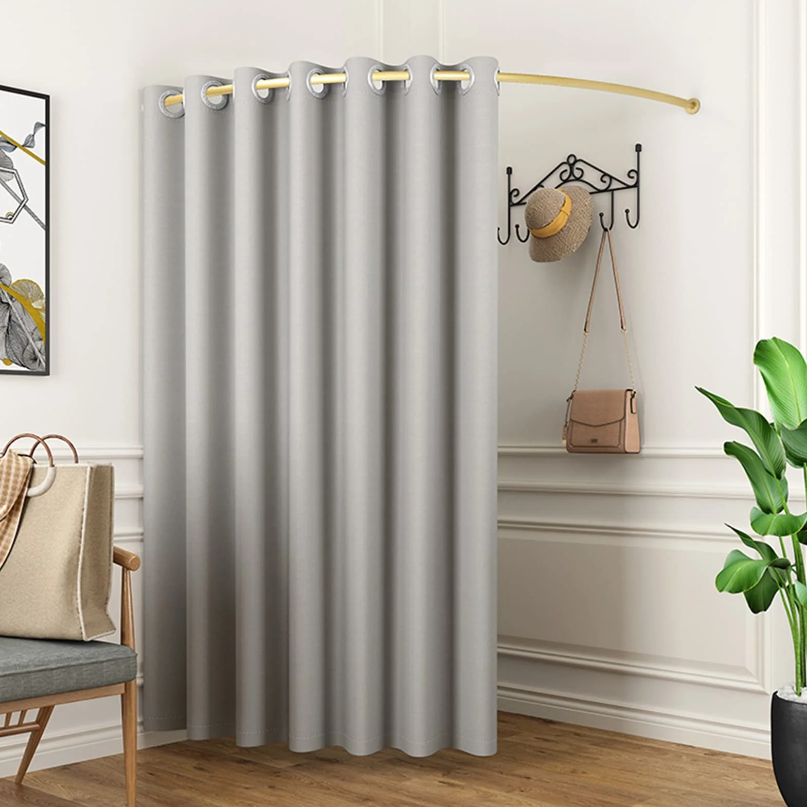 Vestidor Móvil, Tienda de Ropa, Carpa Portátil Simple, 100x100cm, Gris