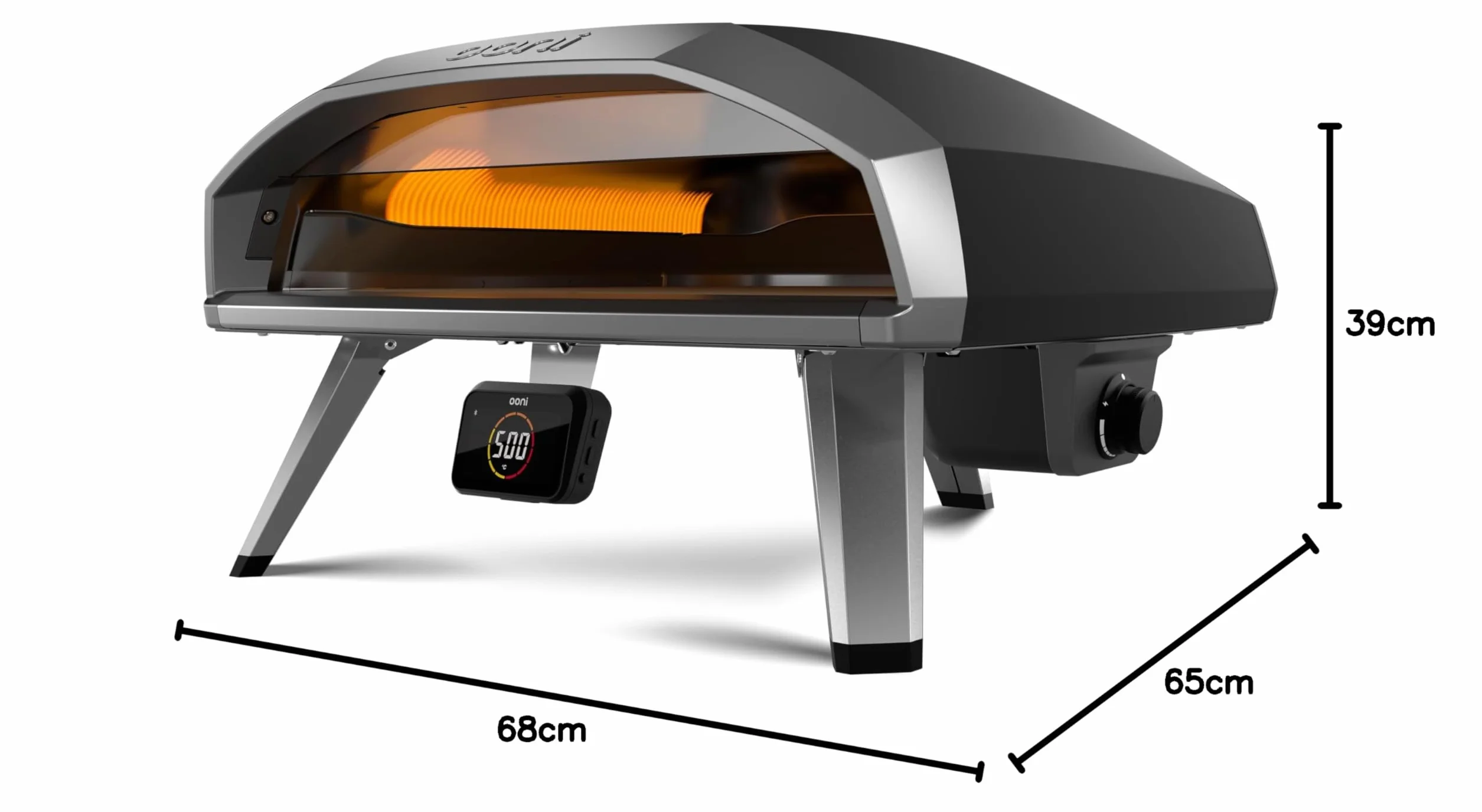 Ooni Koda 2 Pro 18" Horno de Pizza a Gas Negro/Gris Portátil 2 Zonas de Cocción 30 mBar