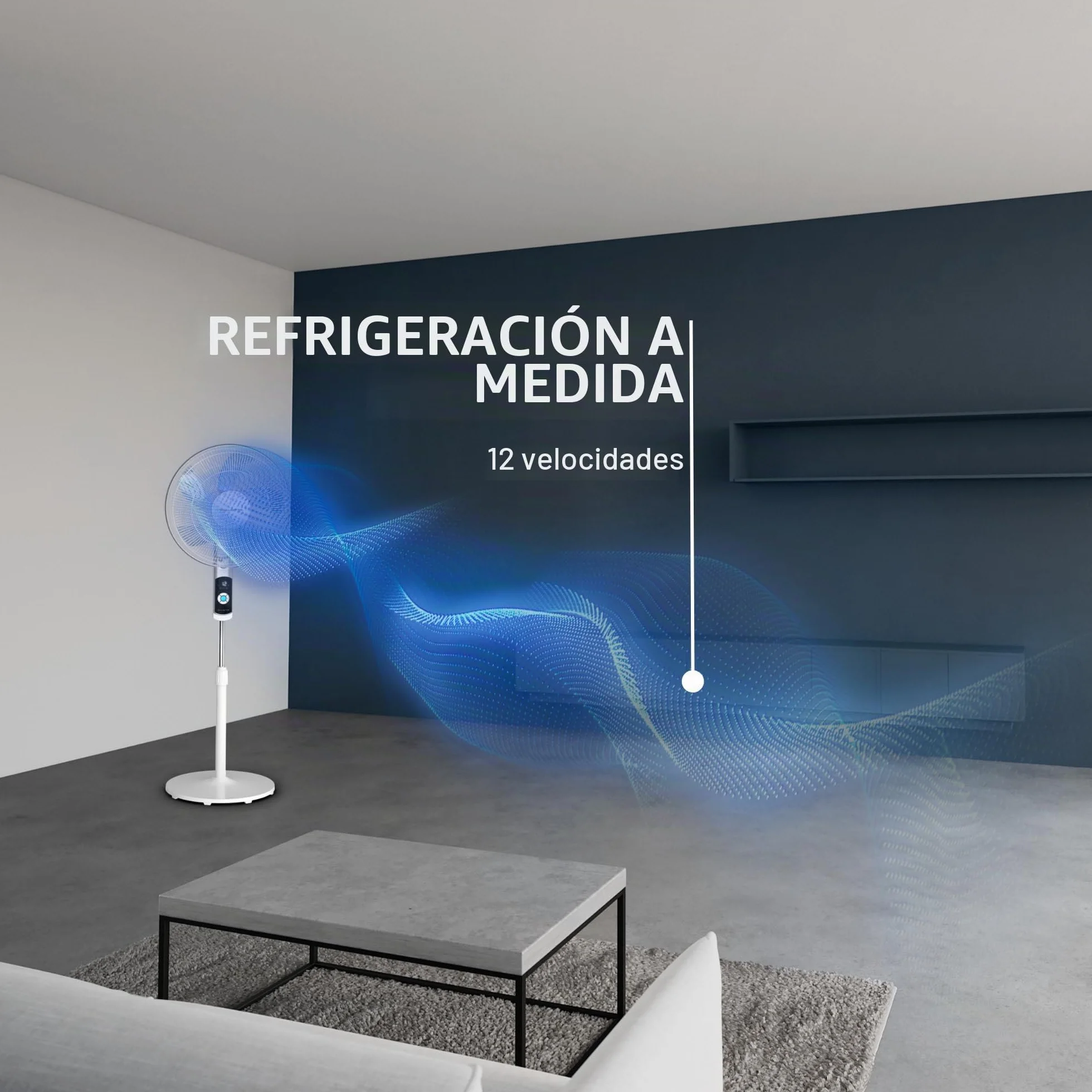 Rowenta Turbo Silence VU5650 Ventilador de pie 35 dB 12 velocidades blanco