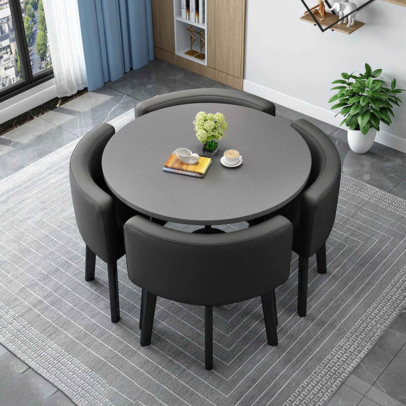 Juego de mesa y sillas de oficina, recepción, mesas y sillas de oficina pequeñas, muebles modernos de comedor para cocina y sala de estar (B)