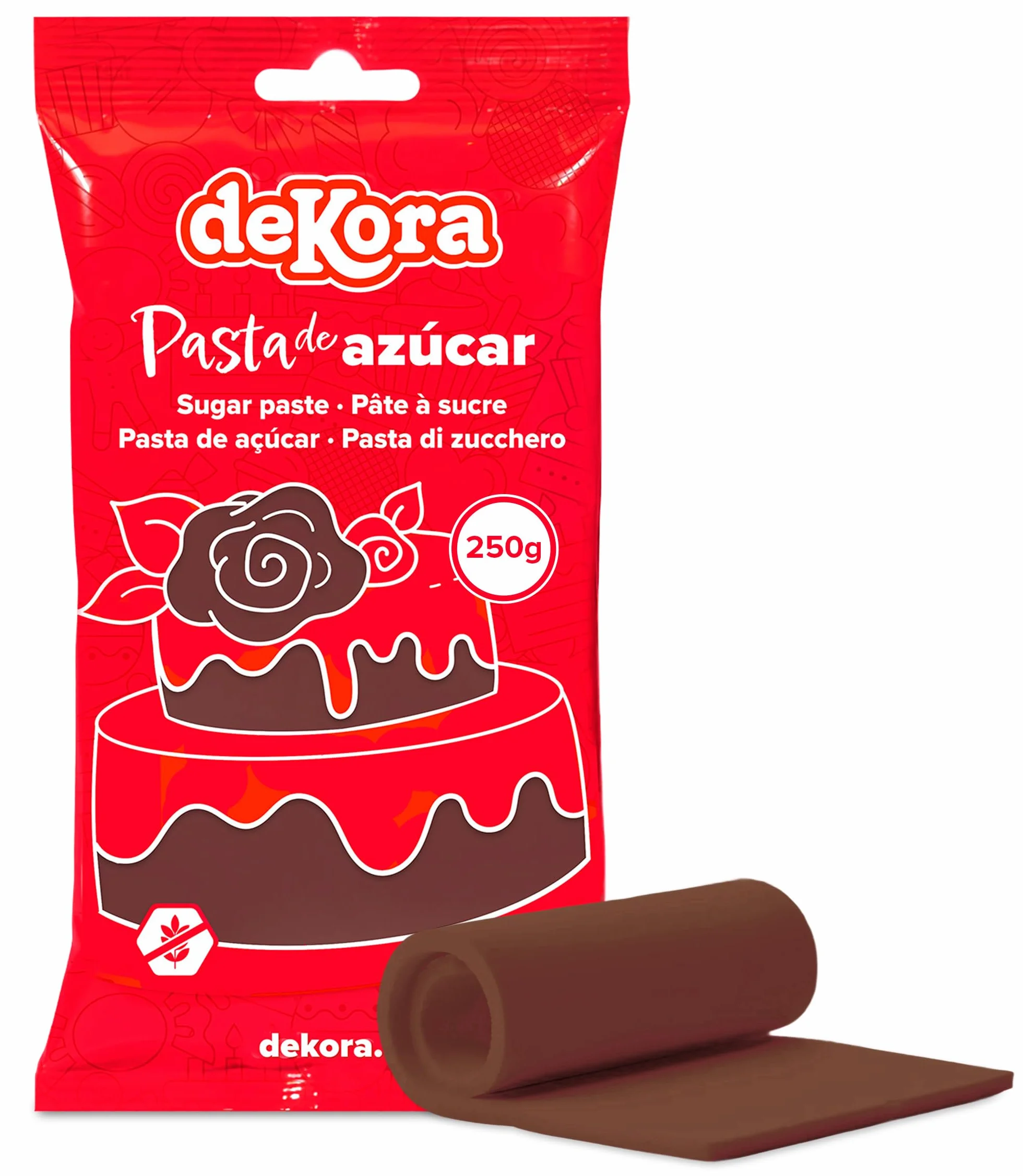 Fondant Marrón Dekora 250 g Pasta para Tartas Cobertura Bizcochos