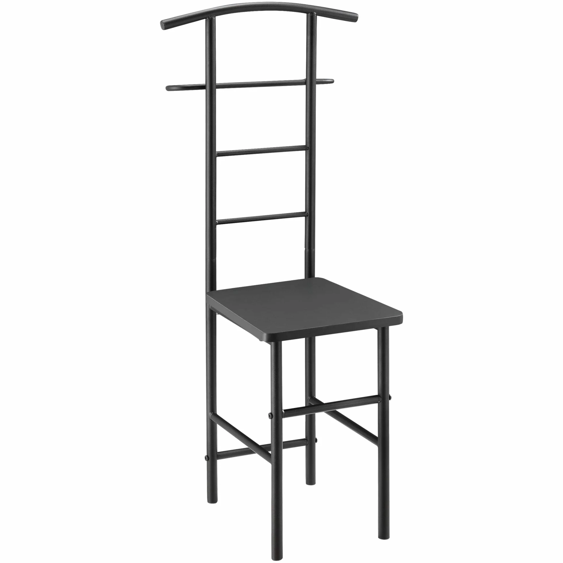 Galán de Noche Anaheim Perchero con Asiento 107 x 44,5 x 45 cm Metal Gris oscuro