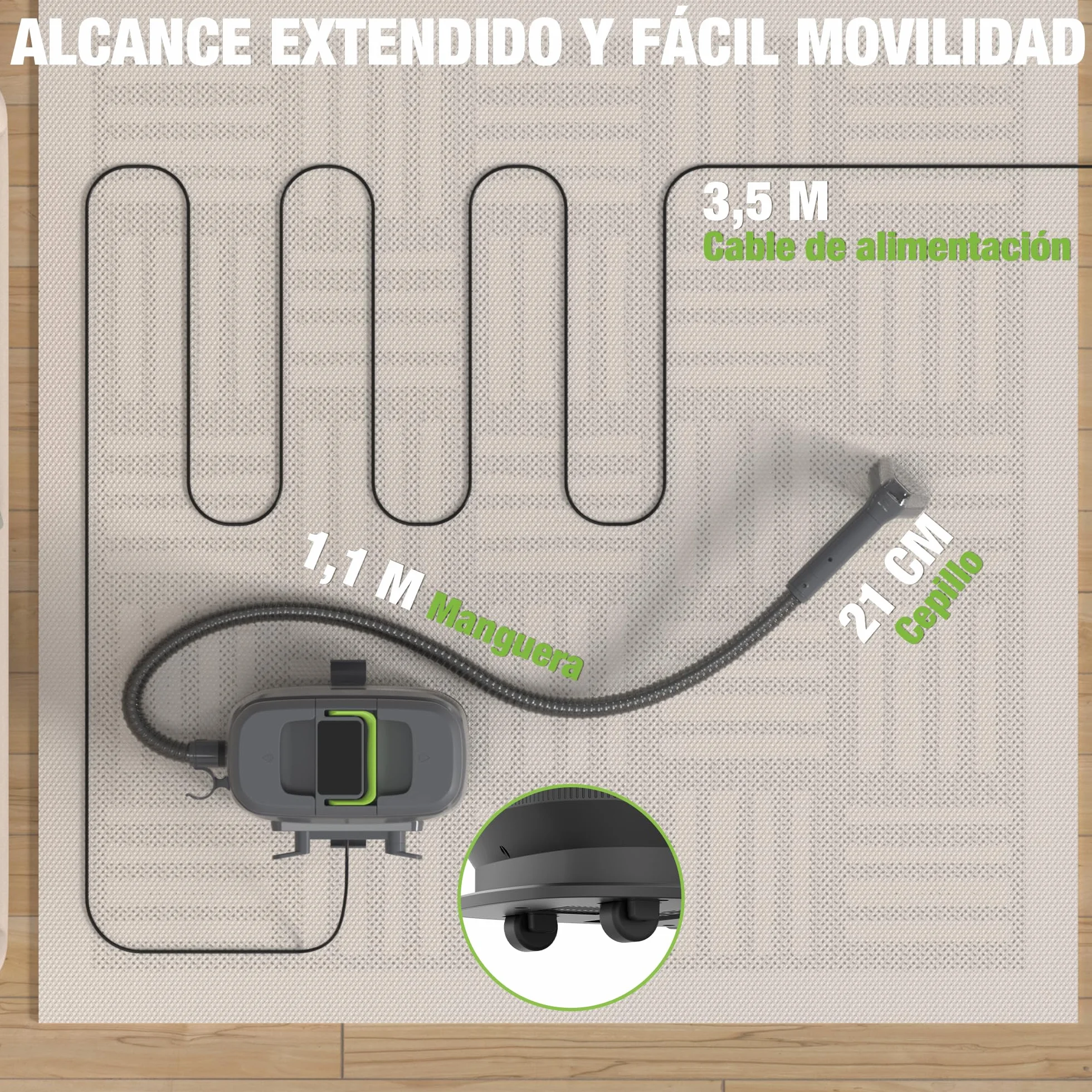 WORKPRO Limpiador de Tapicerías y Alfombras a Vapor con Aspirador 4 en 1, Potente Succión 16 kPa, Accesorios para Suciedad de Mascotas, Sofás, Colchones, Cortinas, Asientos de Coche