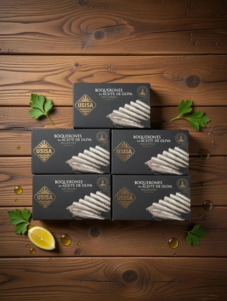 USISA Boquerones en Aceite de Oliva 5 Latas 120 g Conserva de Pescado