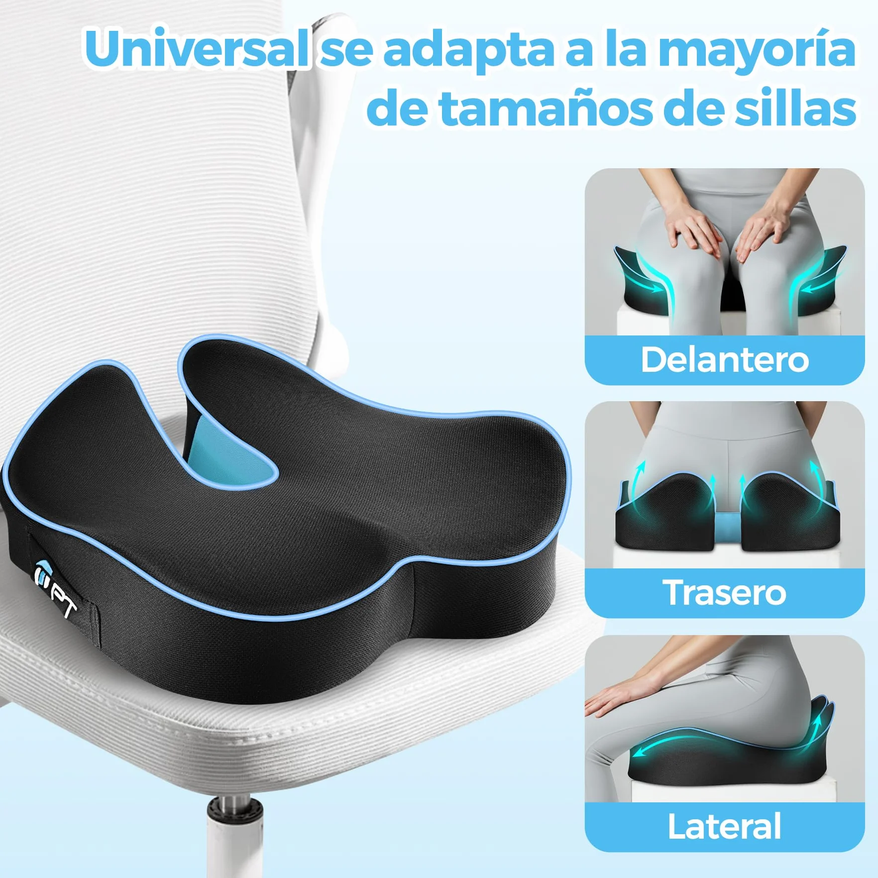 POOTACK Cojín Oficina Almohada Forma U Espuma Viscoelástica Ergonómico Grande Silla Gaming