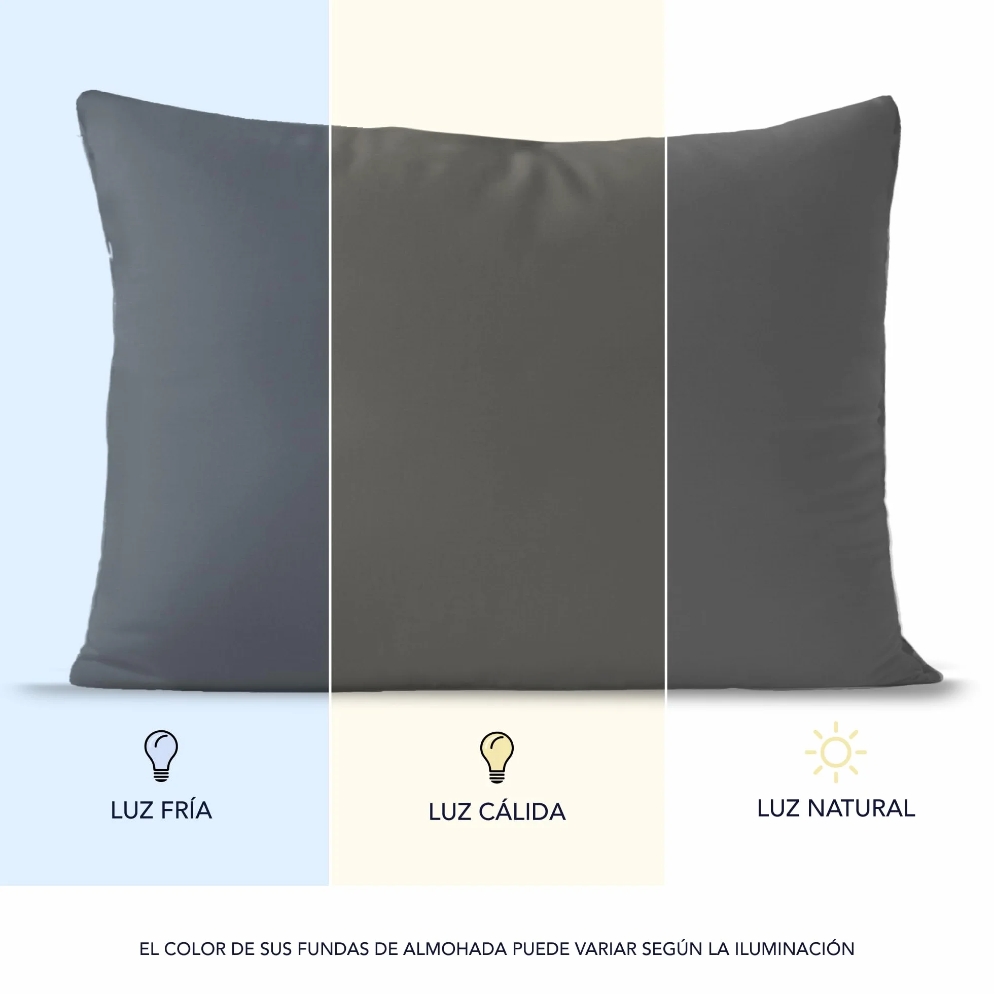 Funda Almohada 30x50 Algodon Jersey Antracita Juego de 2 Protector Cama