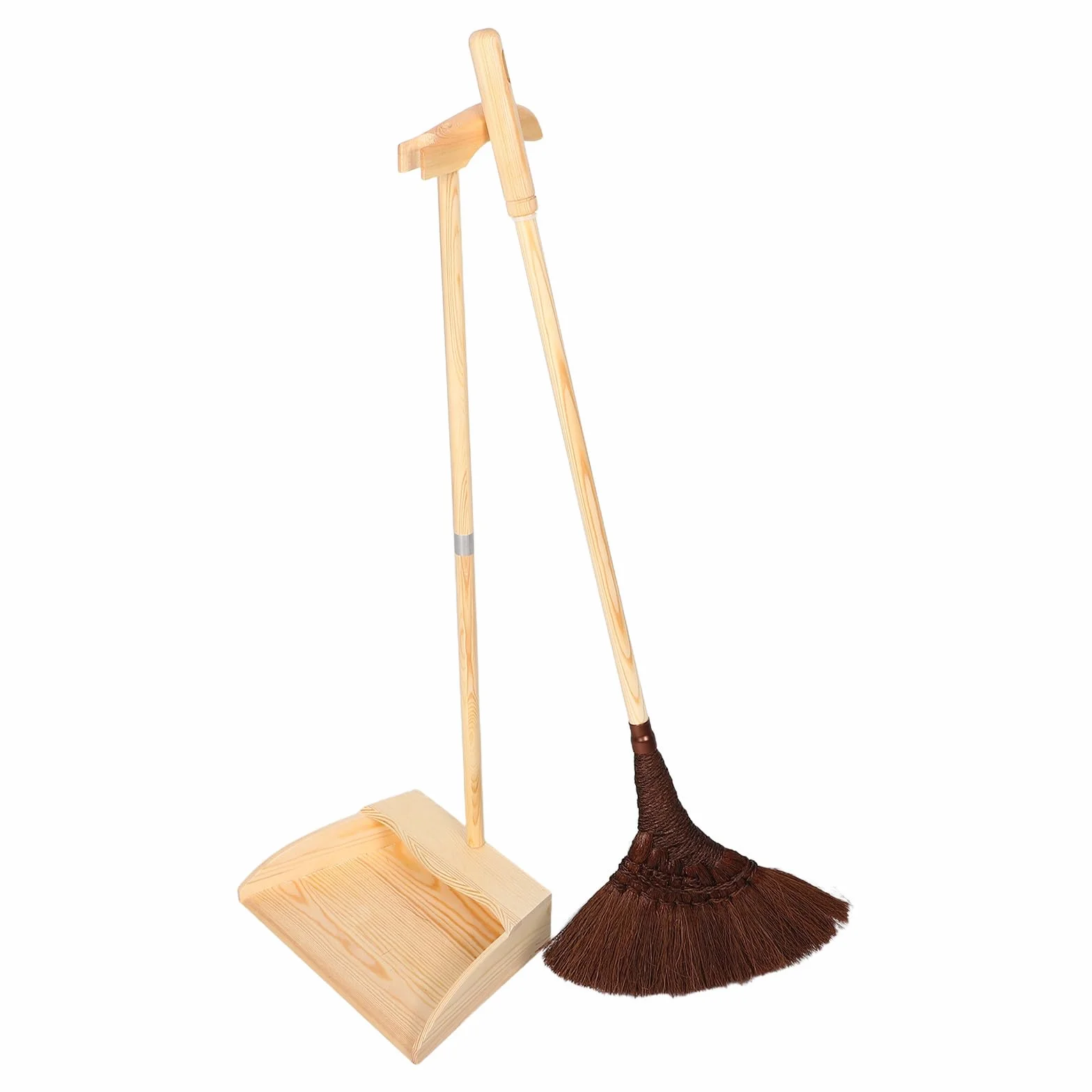 Cabilock Juego de Escoba y Recogedor de Madera Diseño Vintage Antistático para Tareas Domésticas y Limpieza Suave en Cocina y Vestíbulo