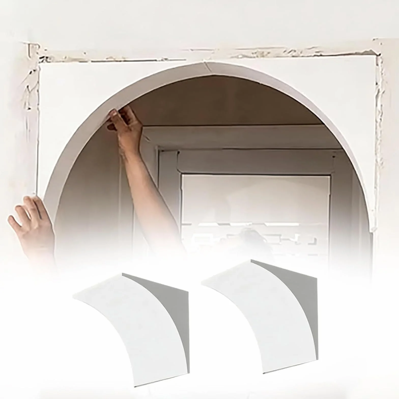 Kit de arco de medio círculo para pintar interiores, kit de arco redondeado para puerta, kit de arco redondo de medio círculo superior, diseño elegante y moderno para salas de estar y dormitorios